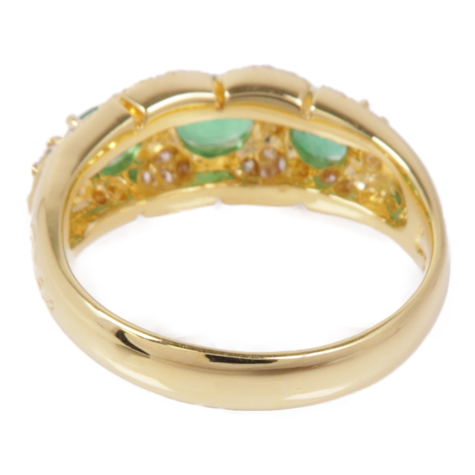 JEWELRY 18K黃金Emerald/Diamond Ring綠寶石/鑽石戒指US#6.25