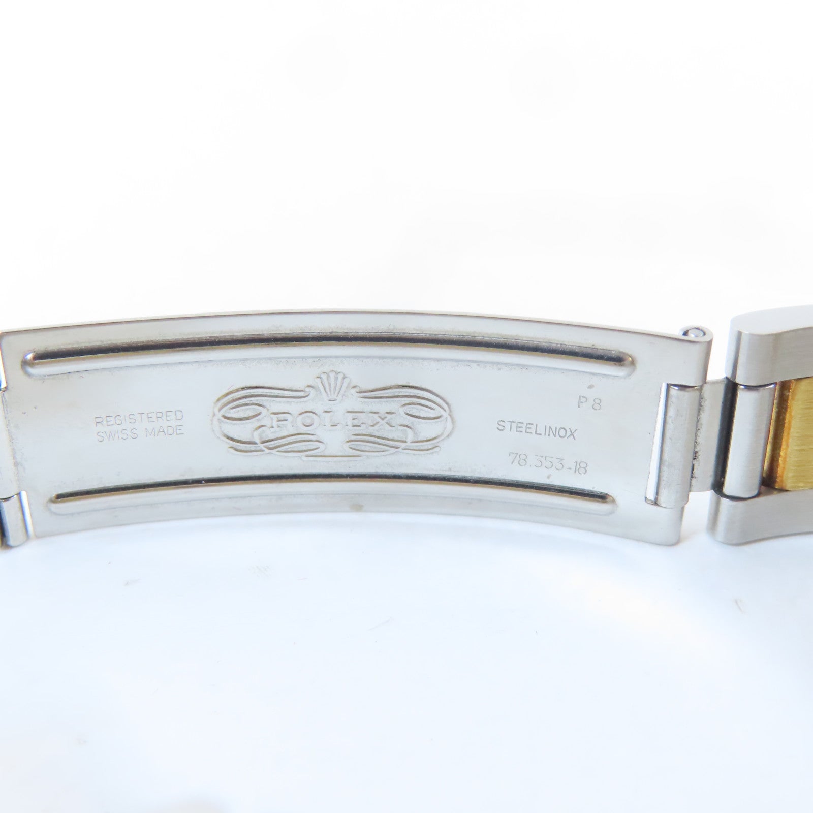 ROLEX Oyster Perpetual18K黃金/不鏽鋼手錶自動機芯白色#17.25cm