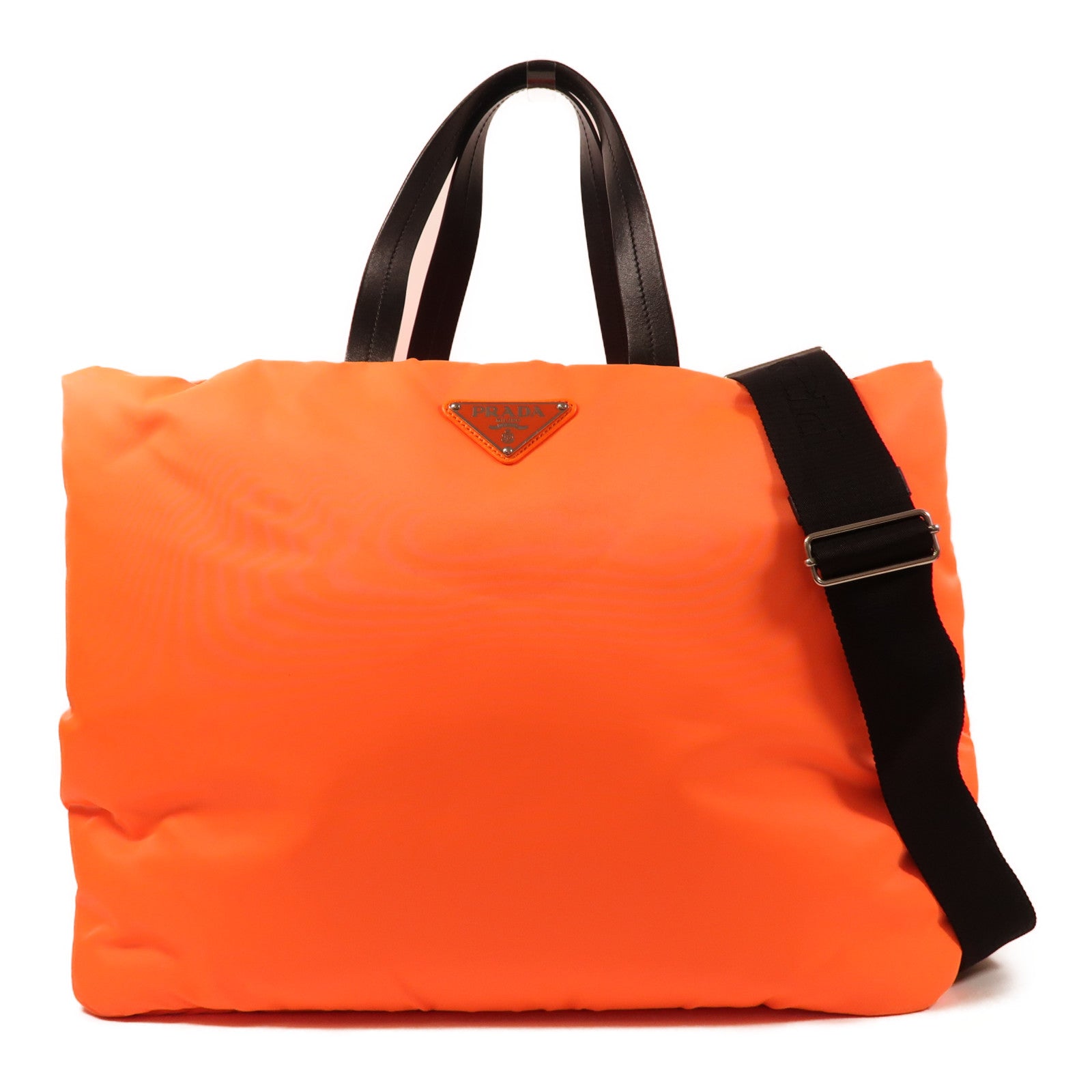 PRADA 尼龍Hand Bag銀扣手挽肩背兩用袋