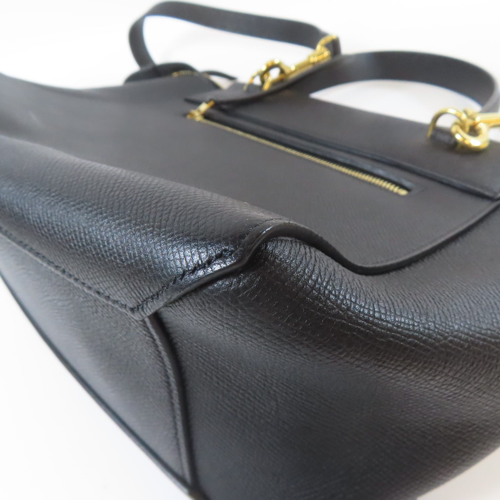 CELINE 牛皮皮革Micro Belt Bag金扣手挽肩背兩用袋黑色