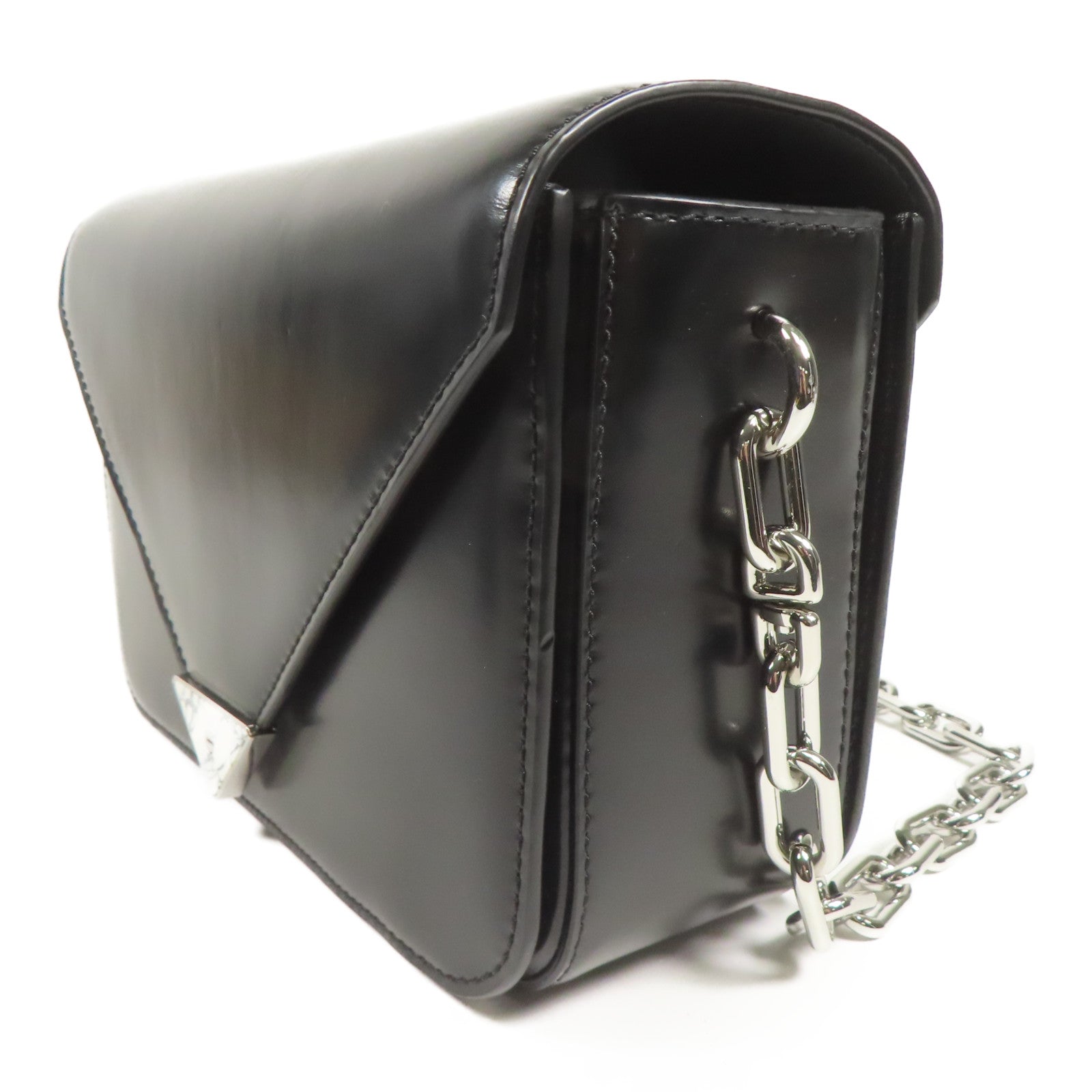 SELECTION 【激減優惠】牛皮皮革Shoulder Bag銀扣鏈帶肩背袋