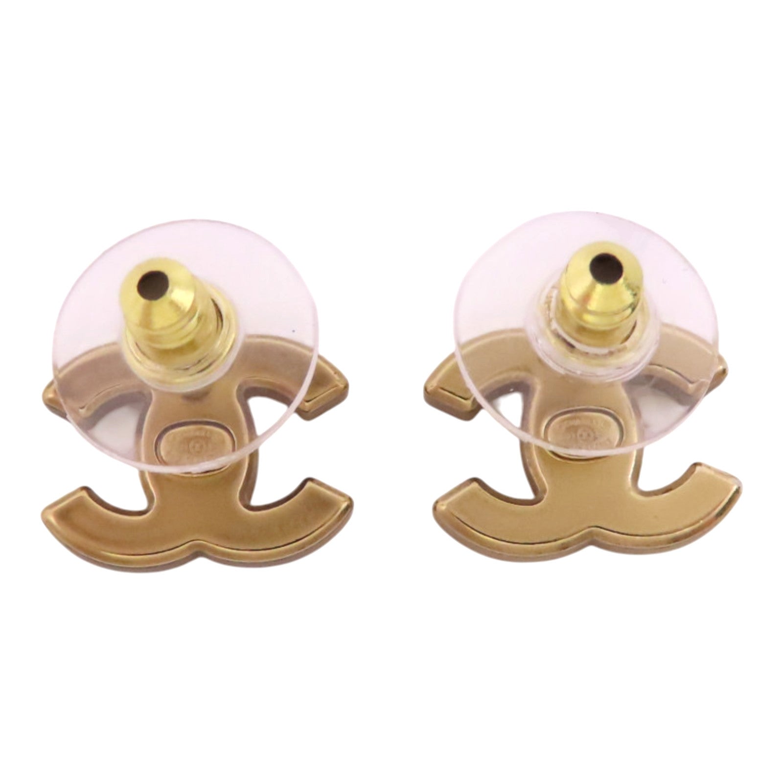 CHANEL 金屬/水鑽CC Earrings金扣耳環