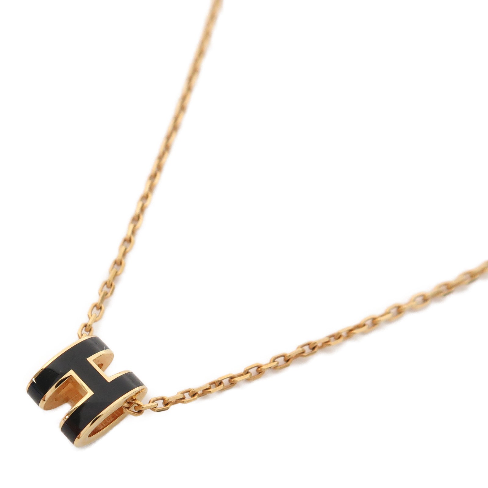 HERMES 【激減優惠】金屬Mini Pop H Necklace項鍊黑色