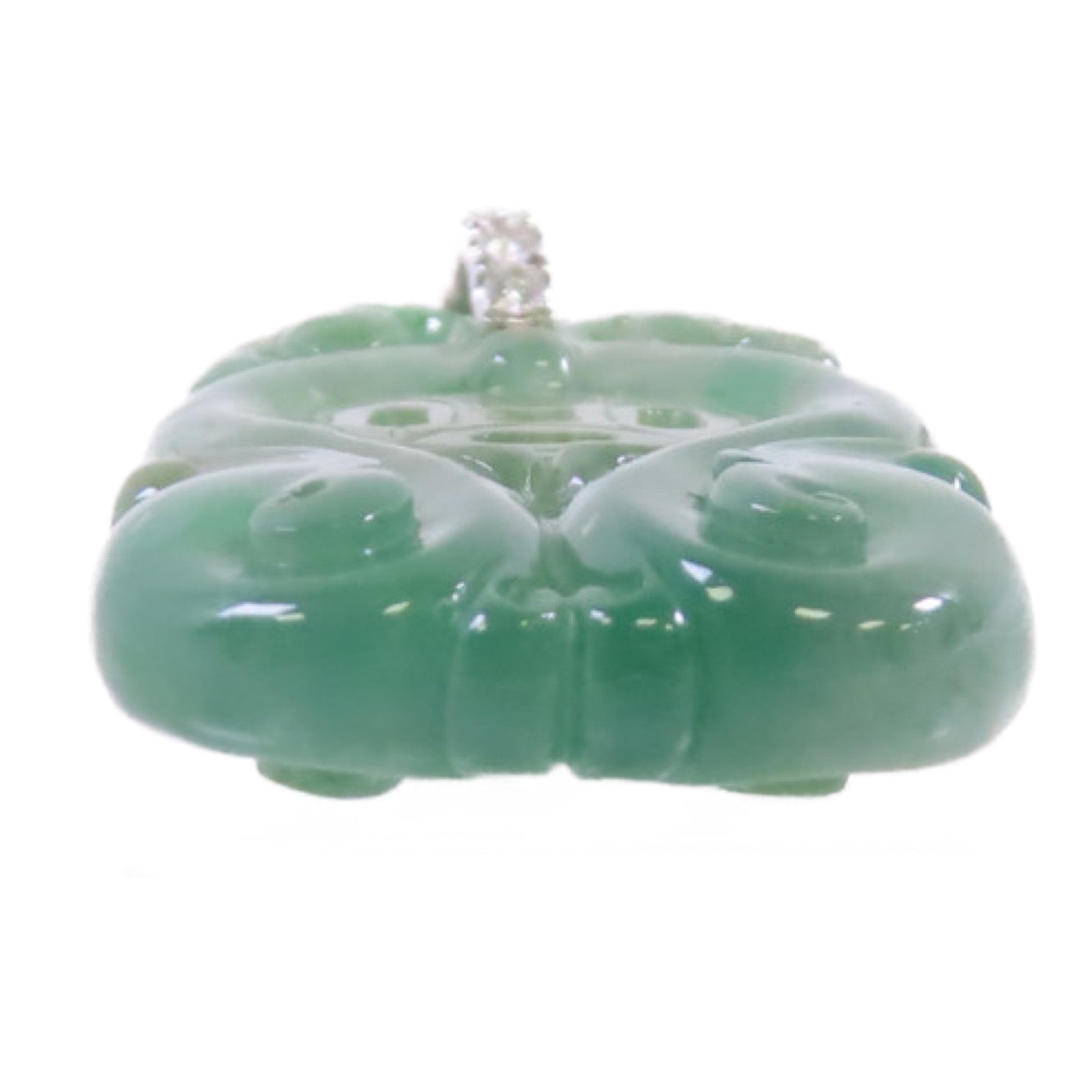 JEWELRY 18K白金/翡翠/鑽石Jade Diamond Pendant Top吊墜頭扣