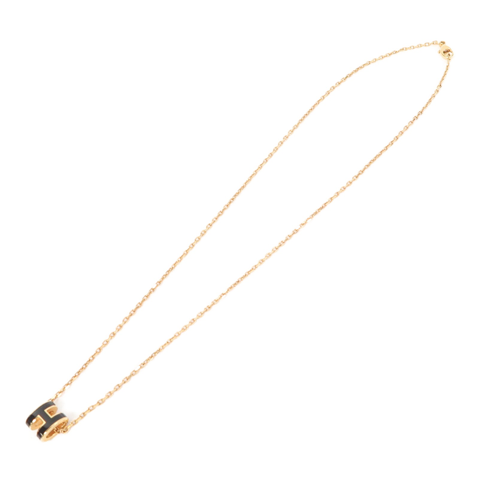 HERMES 【激減優惠】金屬Mini Pop H Necklace項鍊黑色