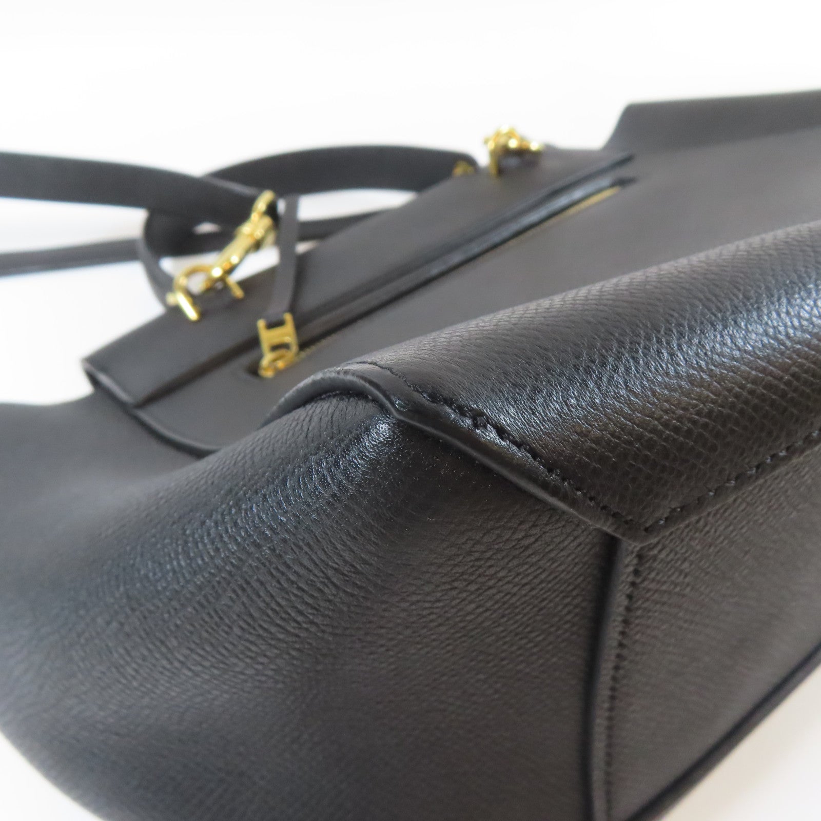 CELINE 牛皮皮革Micro Belt Bag金扣手挽肩背兩用袋黑色