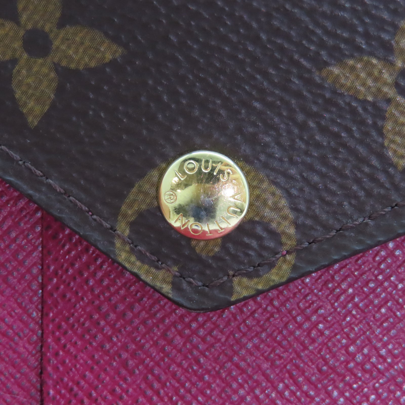 LOUIS VUITTON Monogram Victorine金扣錢包啡色/紅色