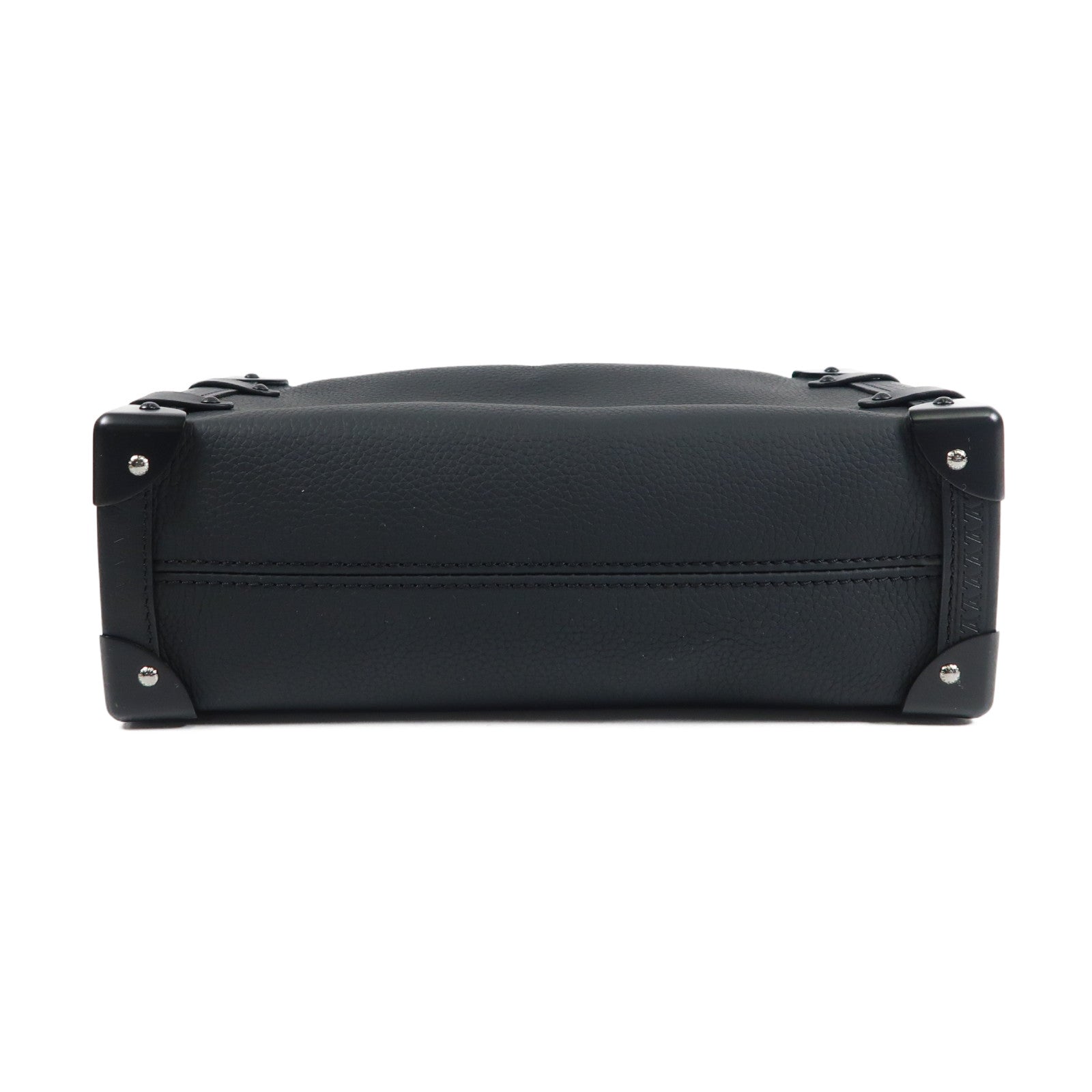 LOUIS VUITTON 牛皮皮革Side Trunk MM黑扣手挽肩背兩用袋