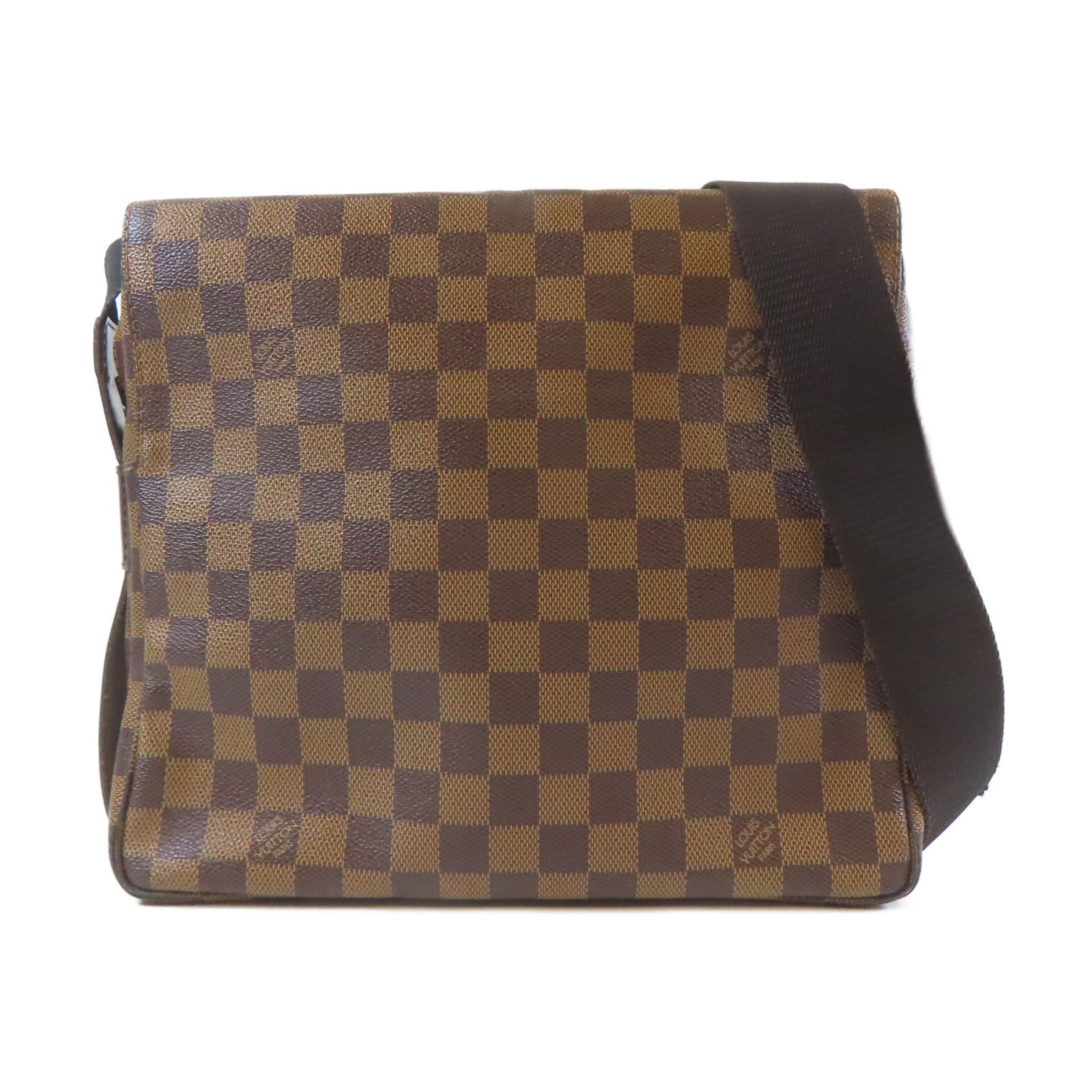 LOUIS VUITTON Damier Naviglio金扣肩背袋啡色