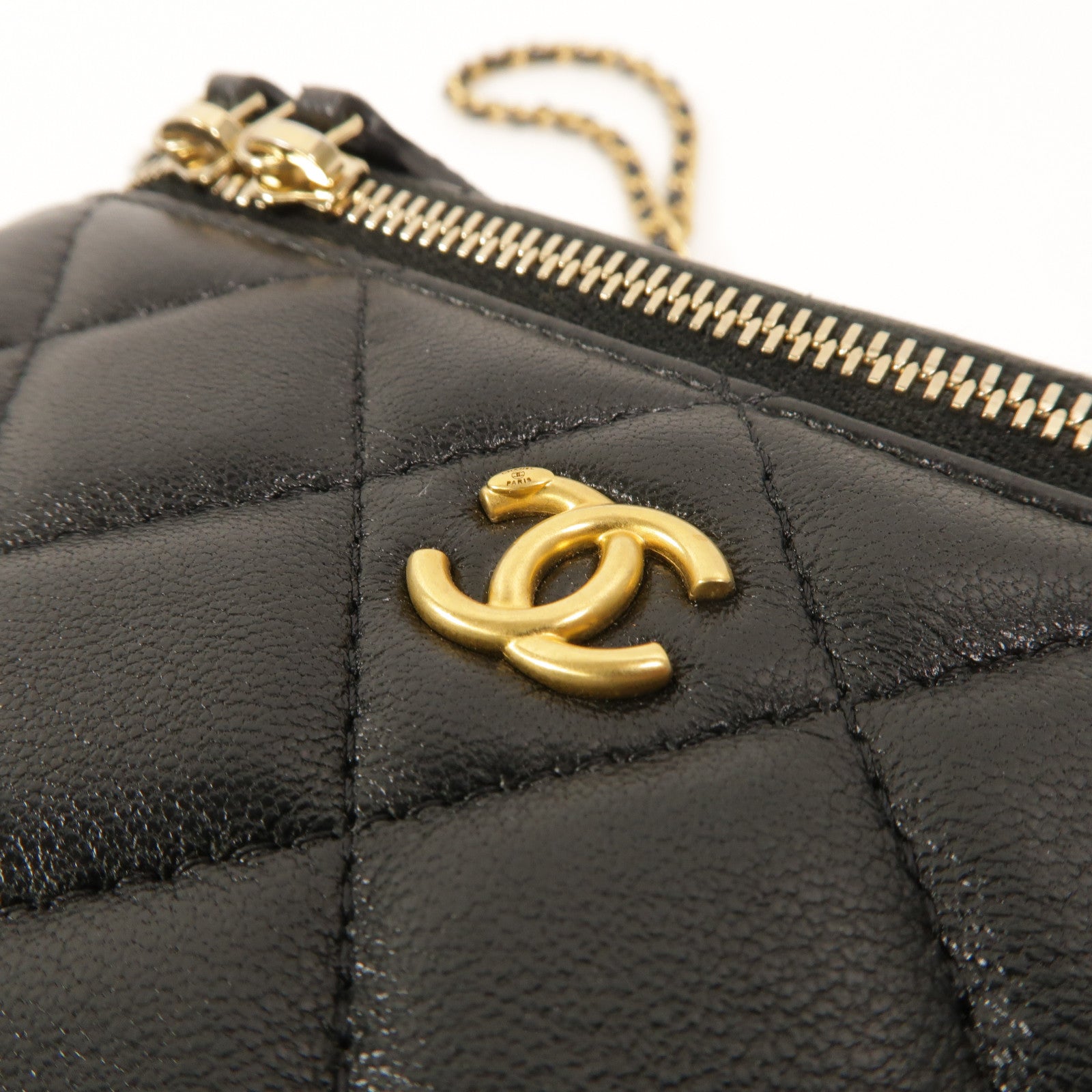 CHANEL 羊皮皮革Vanity Case鏈帶肩背袋