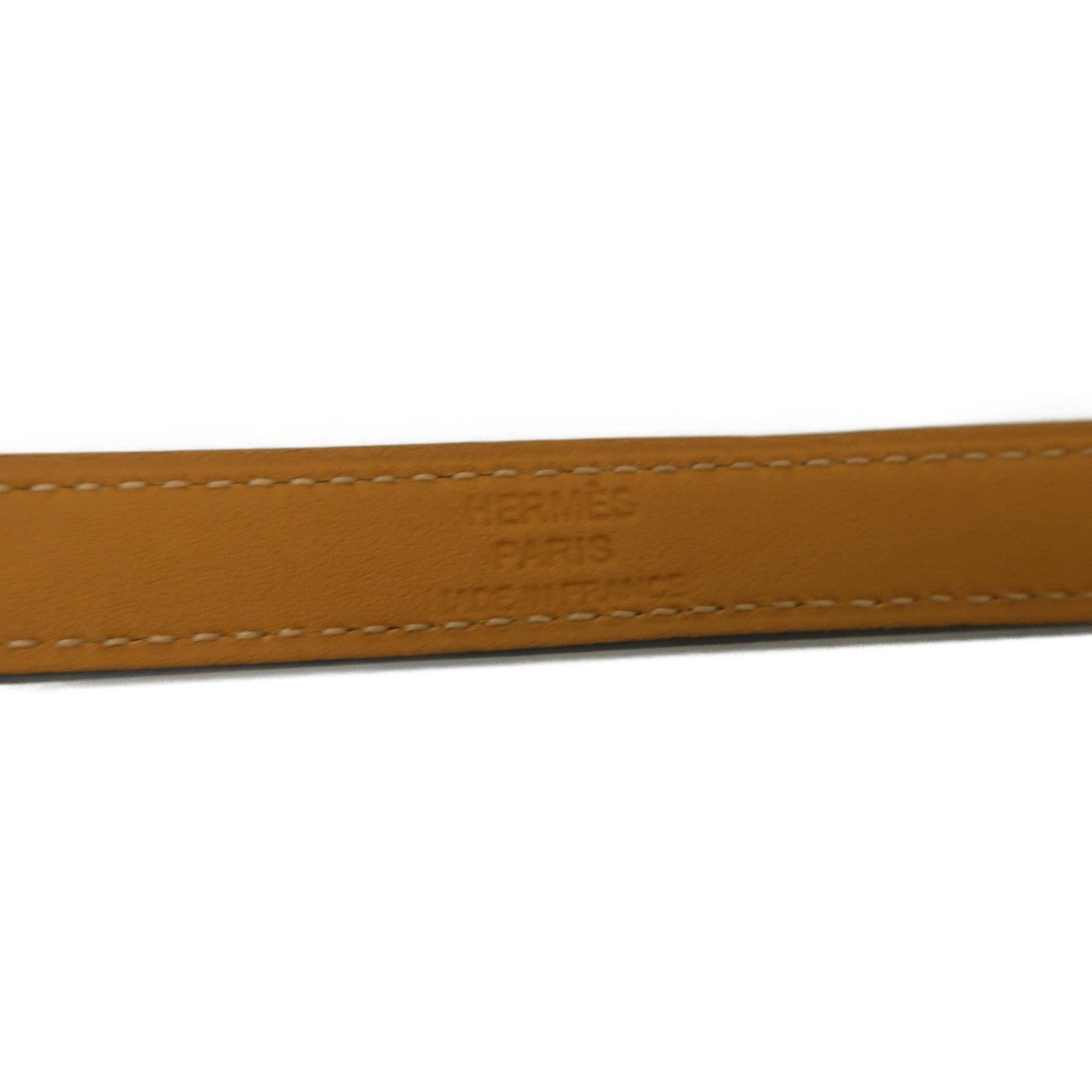 HERMES Swift皮革/金屬Kelly Double Tour Bracelet手鏈黒色/金色