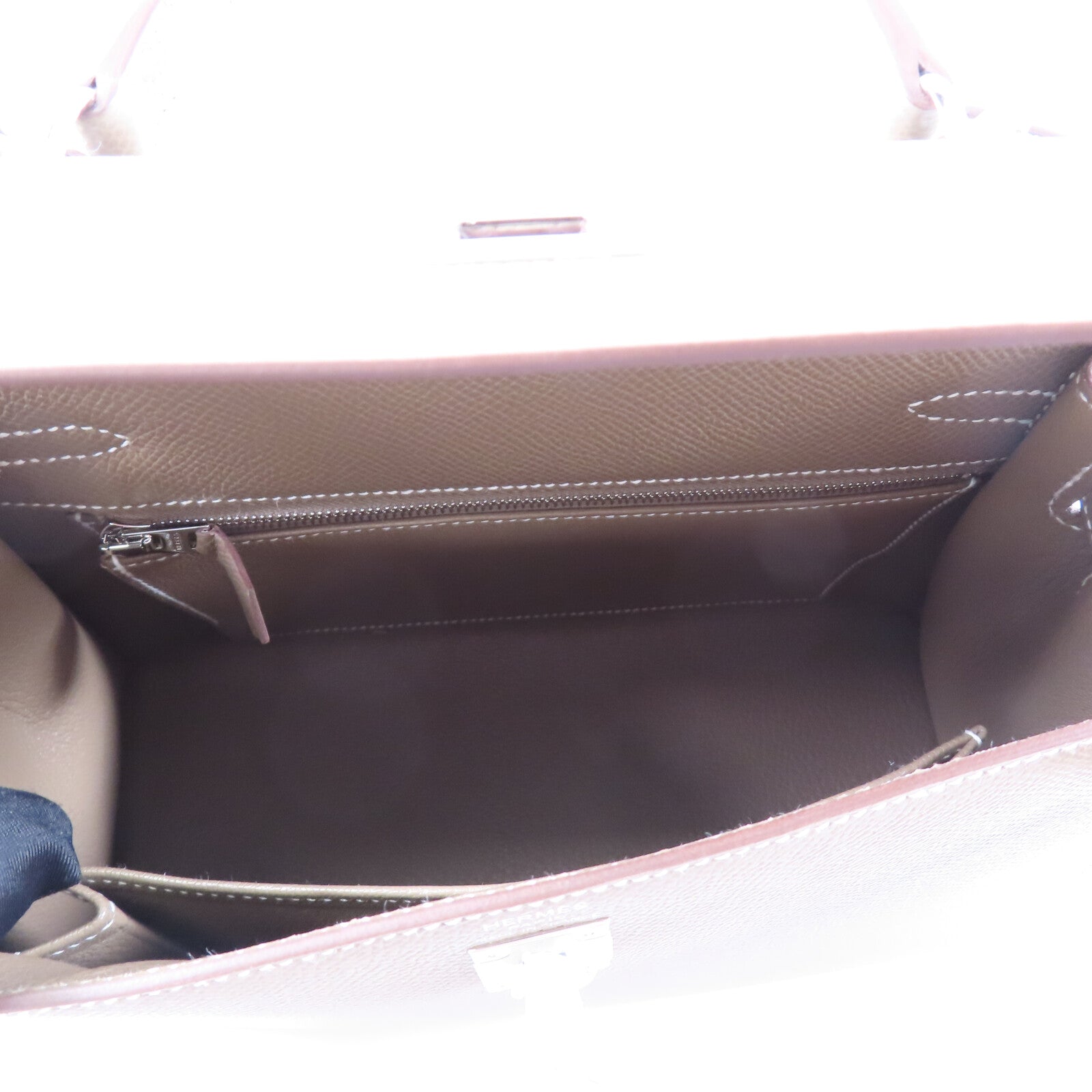 HERMES Epsom皮革Kelly 25手挽肩背兩用袋Etoupe