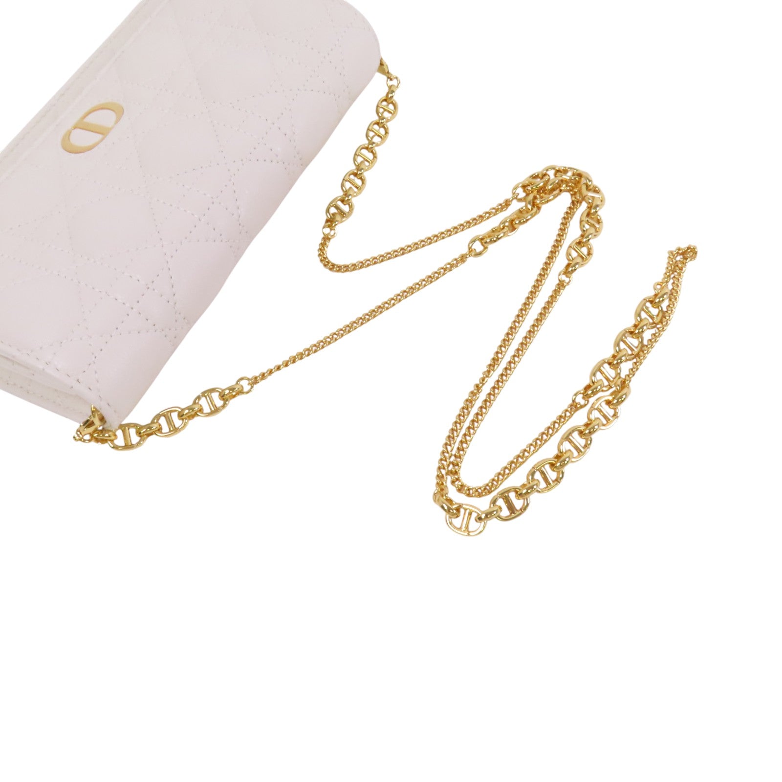 Dior 【激減優惠】牛皮皮革Caro Pouch金扣鏈帶肩背袋
