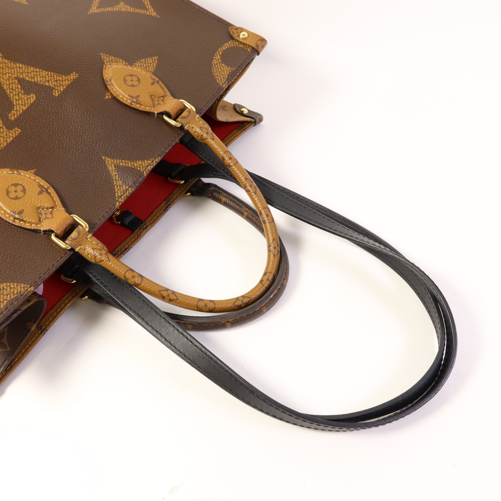 LOUIS VUITTON Monogram Giant On The Go MM金扣手挽肩背兩用袋