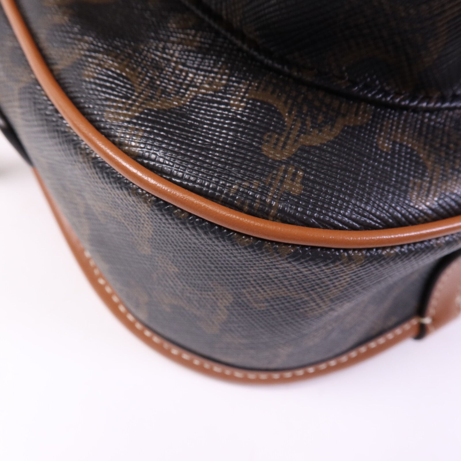 CELINE 塗層帆布Folco金扣肩背袋