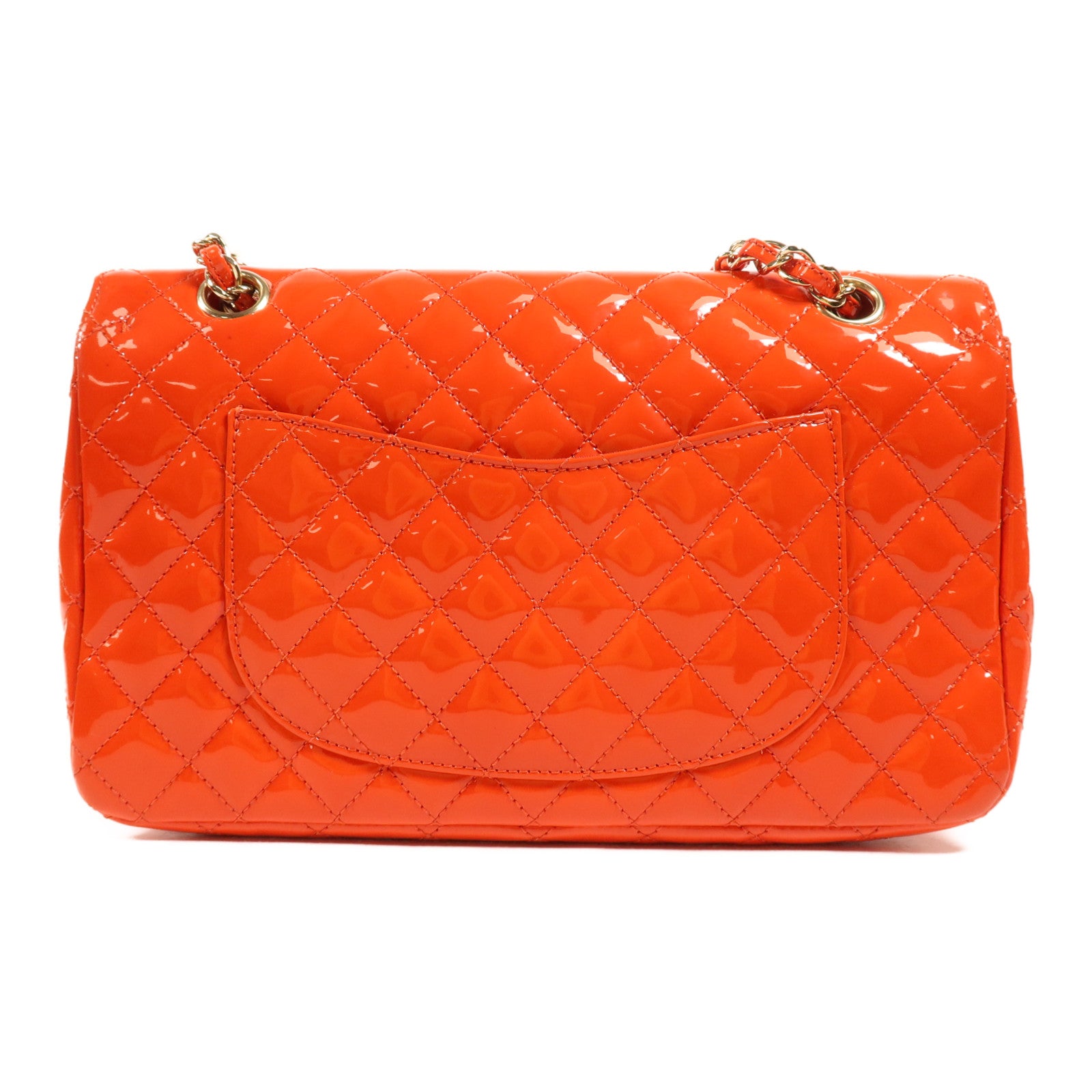 CHANEL 漆皮皮革Chain Shoulder金扣鏈帶肩背袋