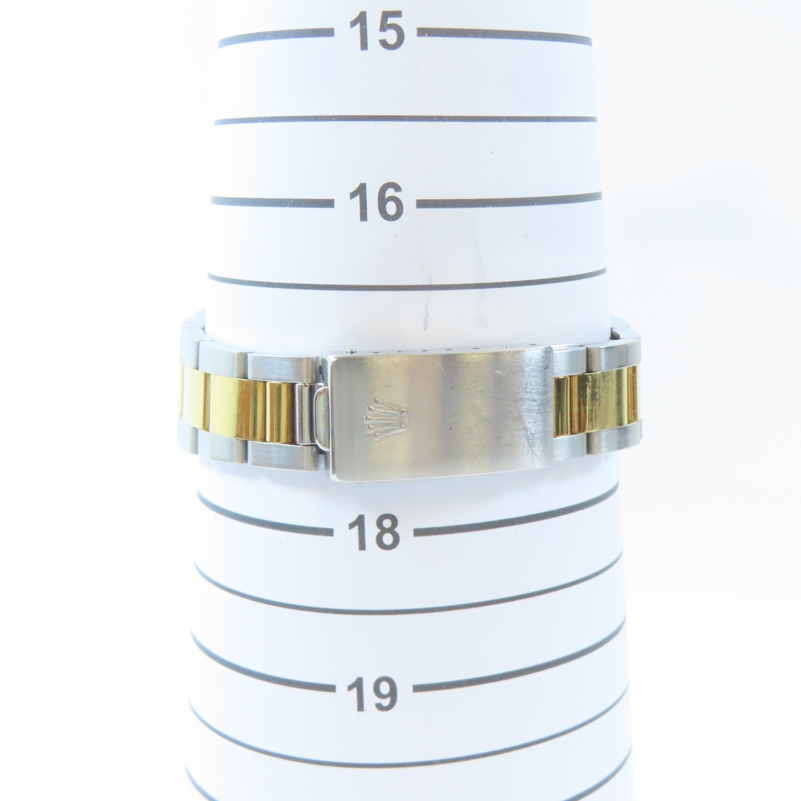 ROLEX Oyster Perpetual18K黃金/不鏽鋼手錶自動機芯白色#17.25cm