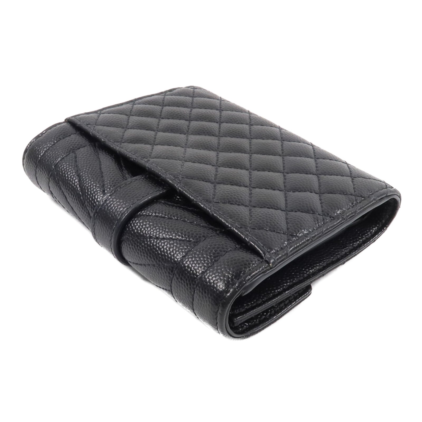 SAINT LAURENT 牛皮皮革Cassandre Matelasse Tri-Fold Compact錢包