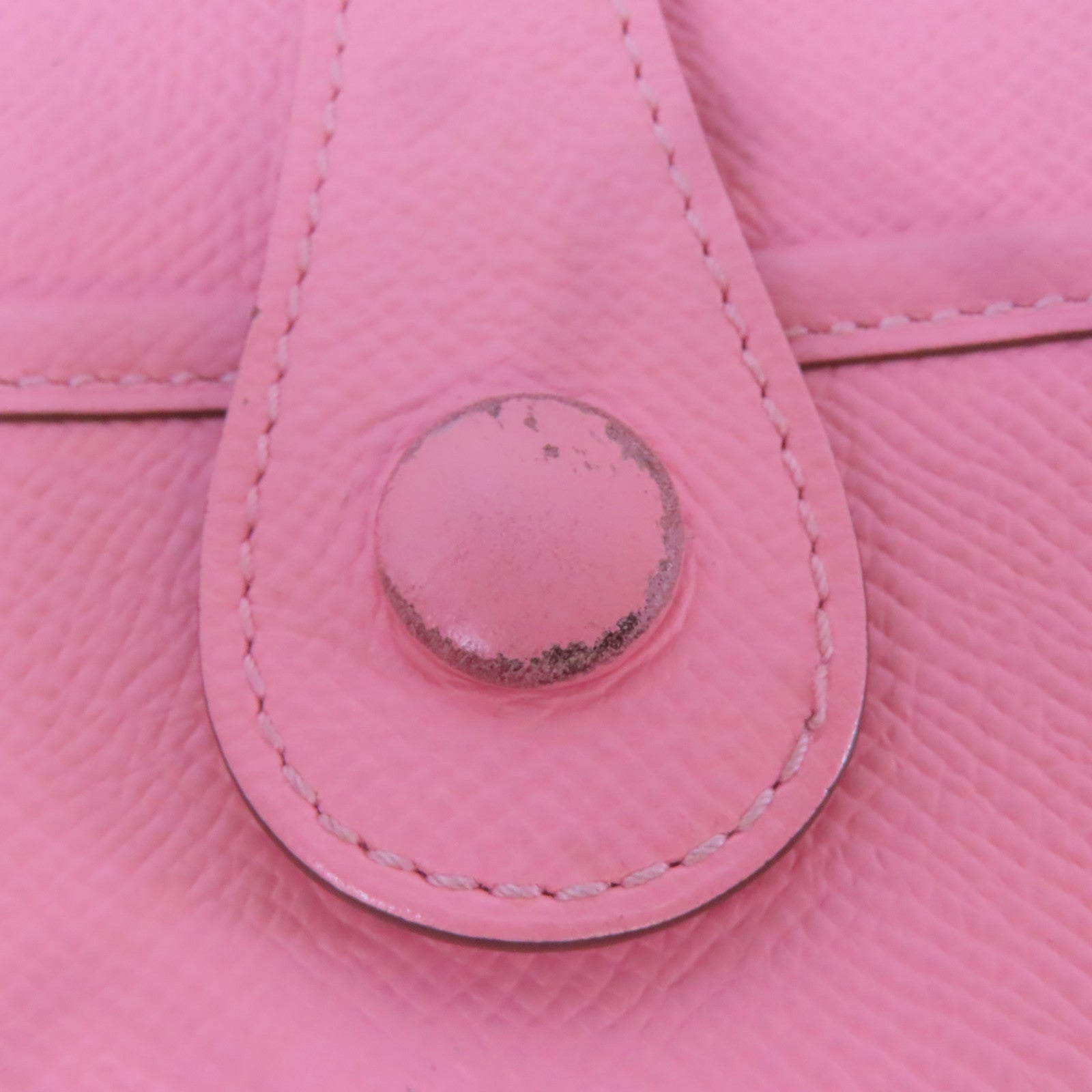 HERMES Epsom皮革Evelyne PM銀扣肩背袋粉紅色