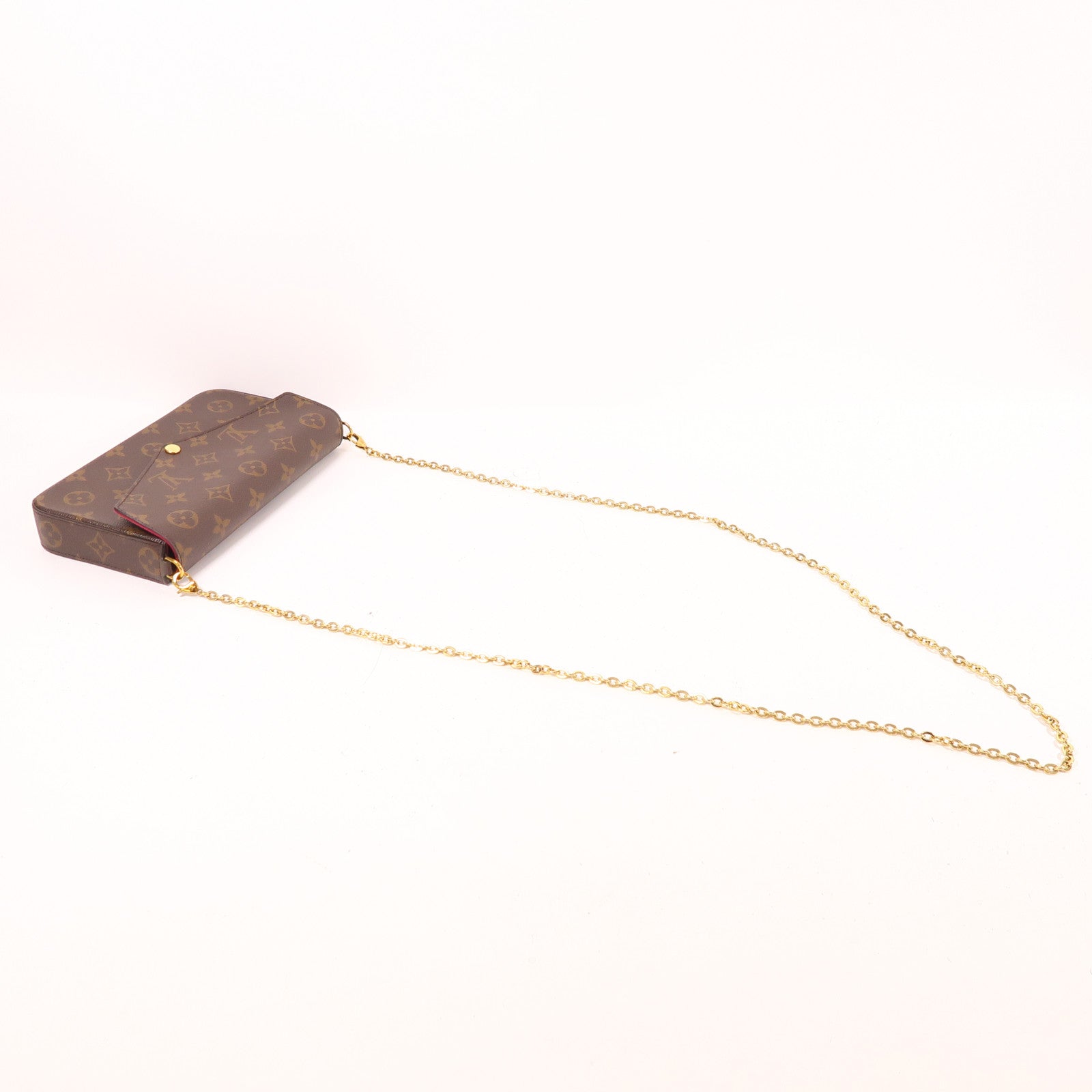 LOUIS VUITTON LV GHW Pochette Felicie Chain Shoulder Bag M61276 Monogram Brown