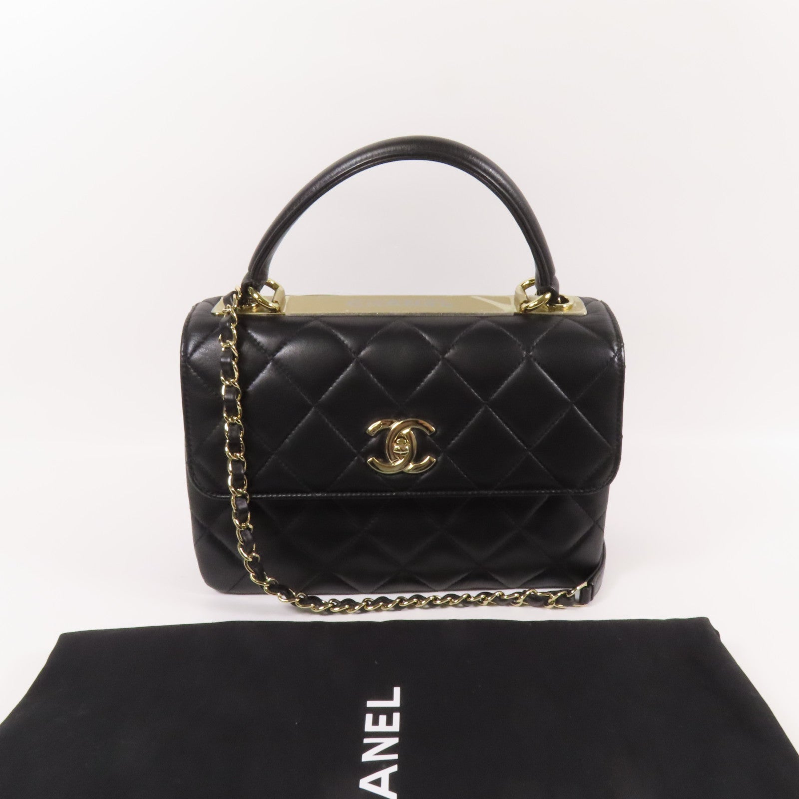 CHANEL 羊皮皮革Trendy CC Small金扣手挽肩背兩用袋