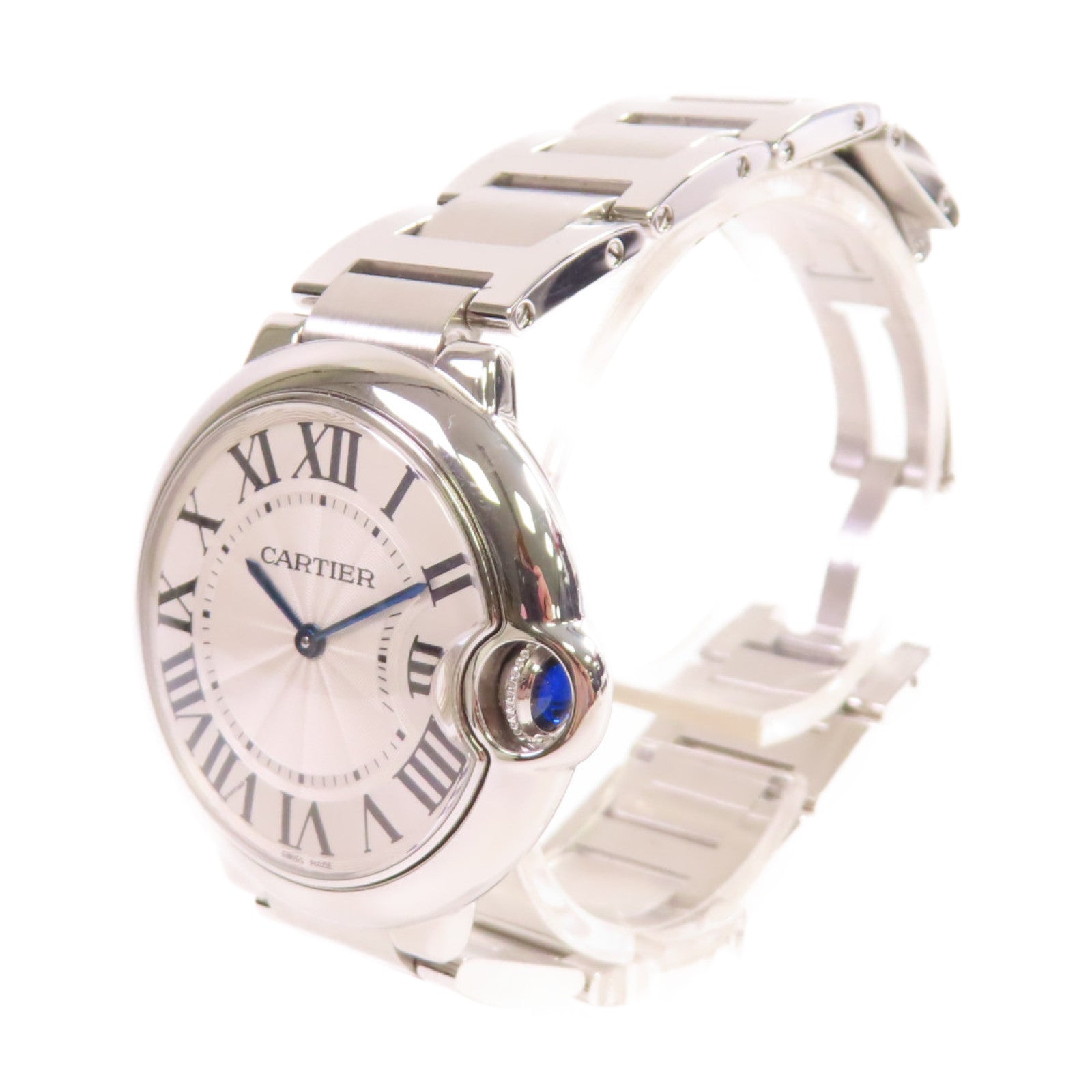 CARTIER Ballon Bleu Watch不鏽鋼石英機芯手錶白色/銀色