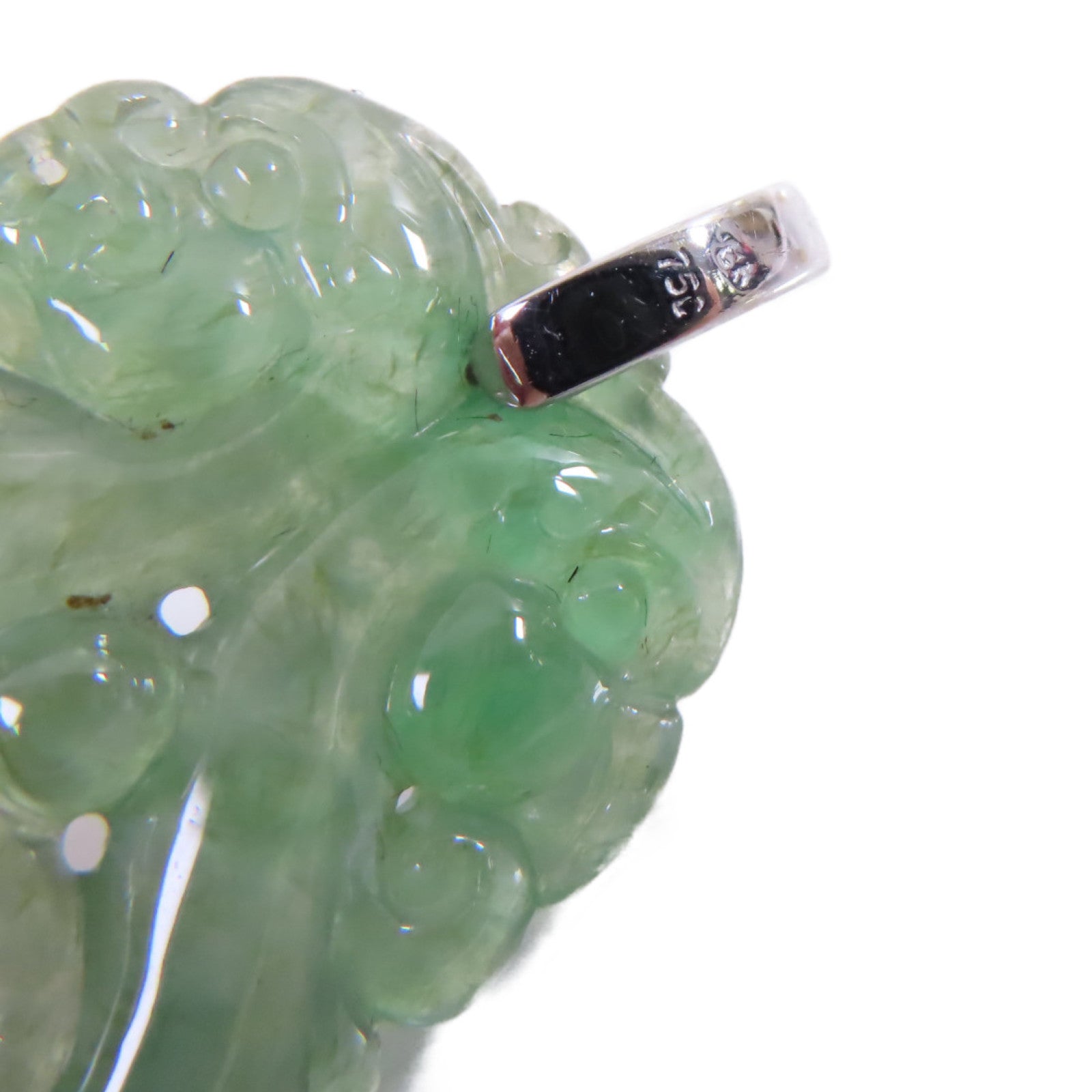 JEWELRY 18K白金/翡翠/鑽石Jade Diamond Pendant Top吊墜頭扣
