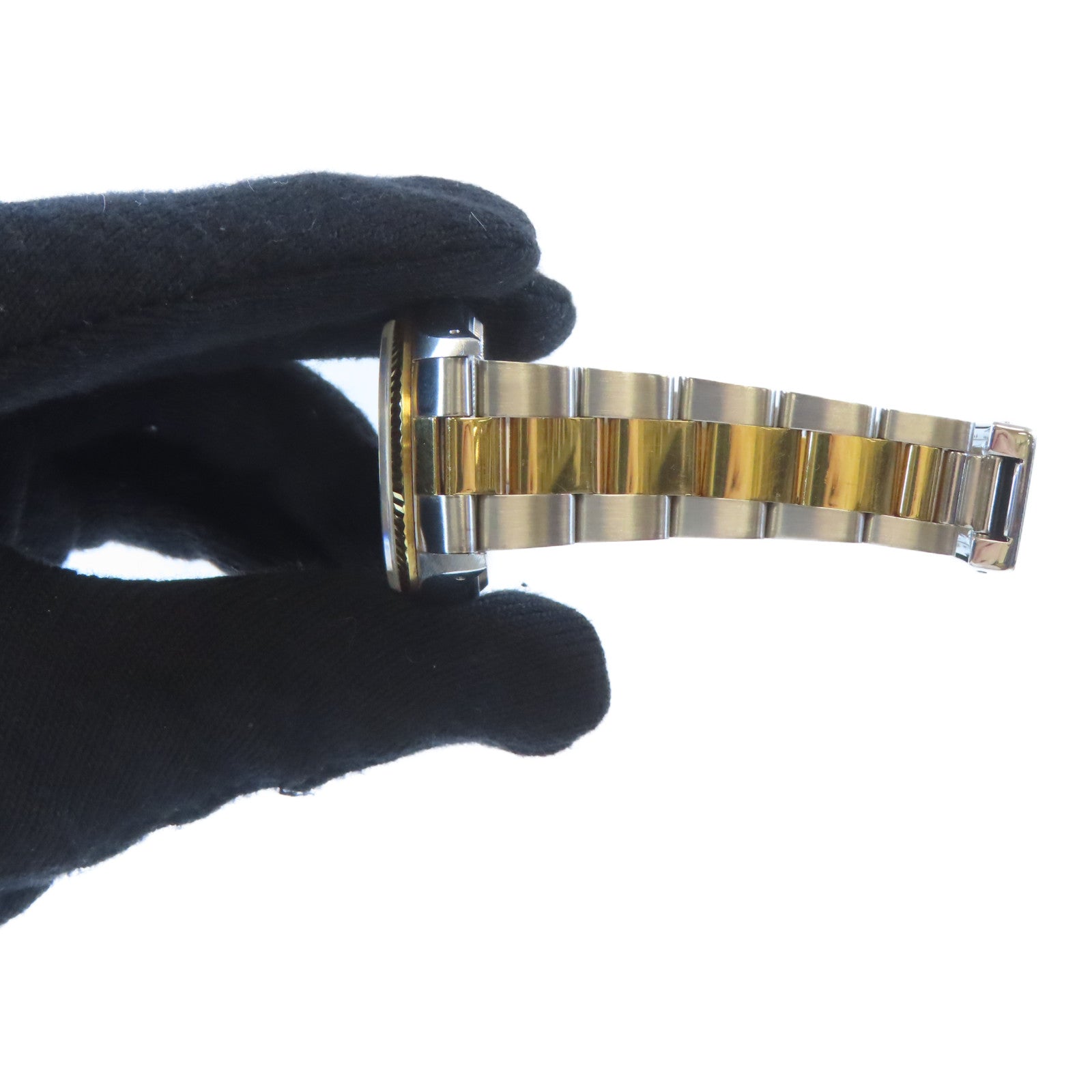 ROLEX Oyster Perpetual18K黃金/不鏽鋼手錶自動機芯白色#17.25cm