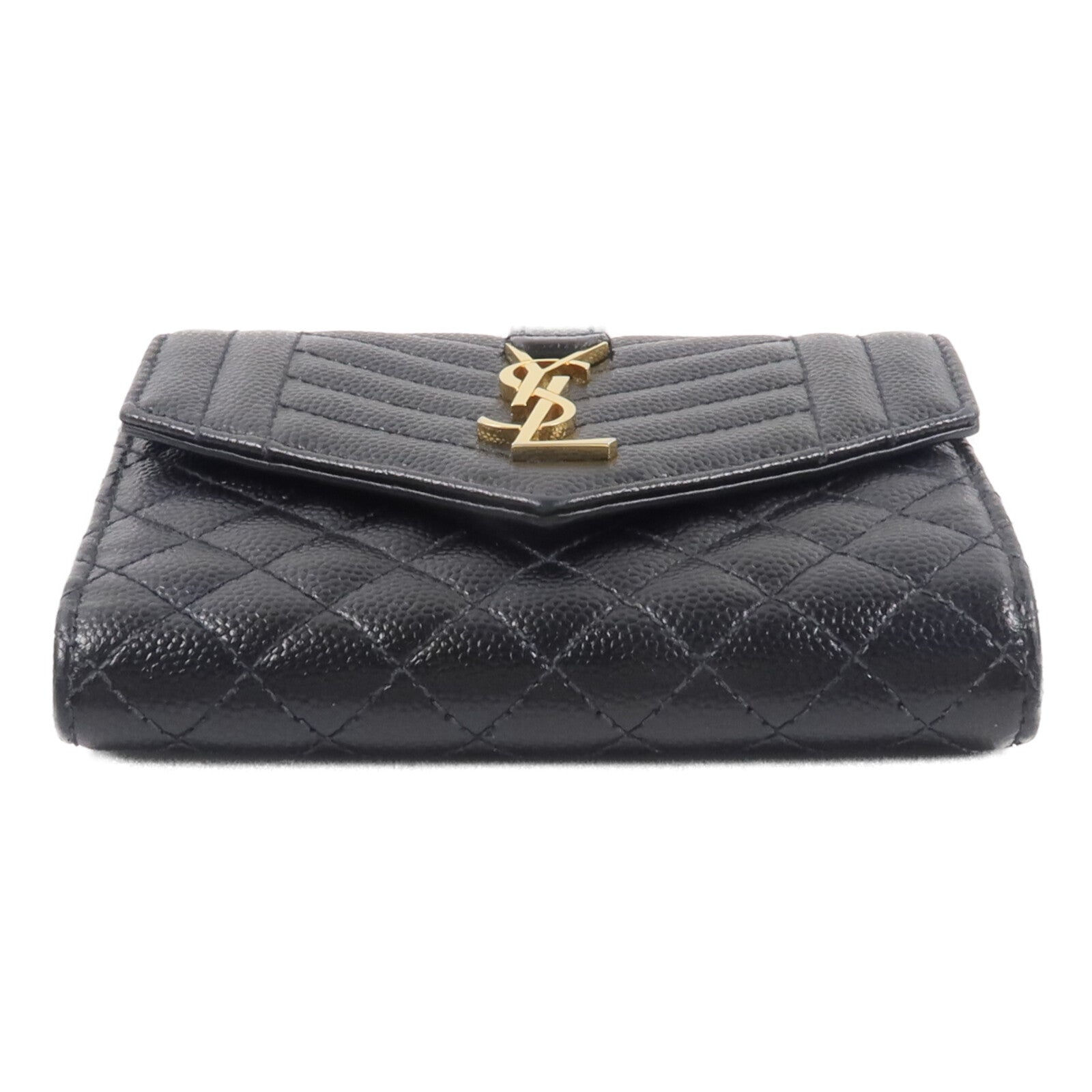 SAINT LAURENT 牛皮皮革Cassandre Matelasse Tri-Fold Compact錢包