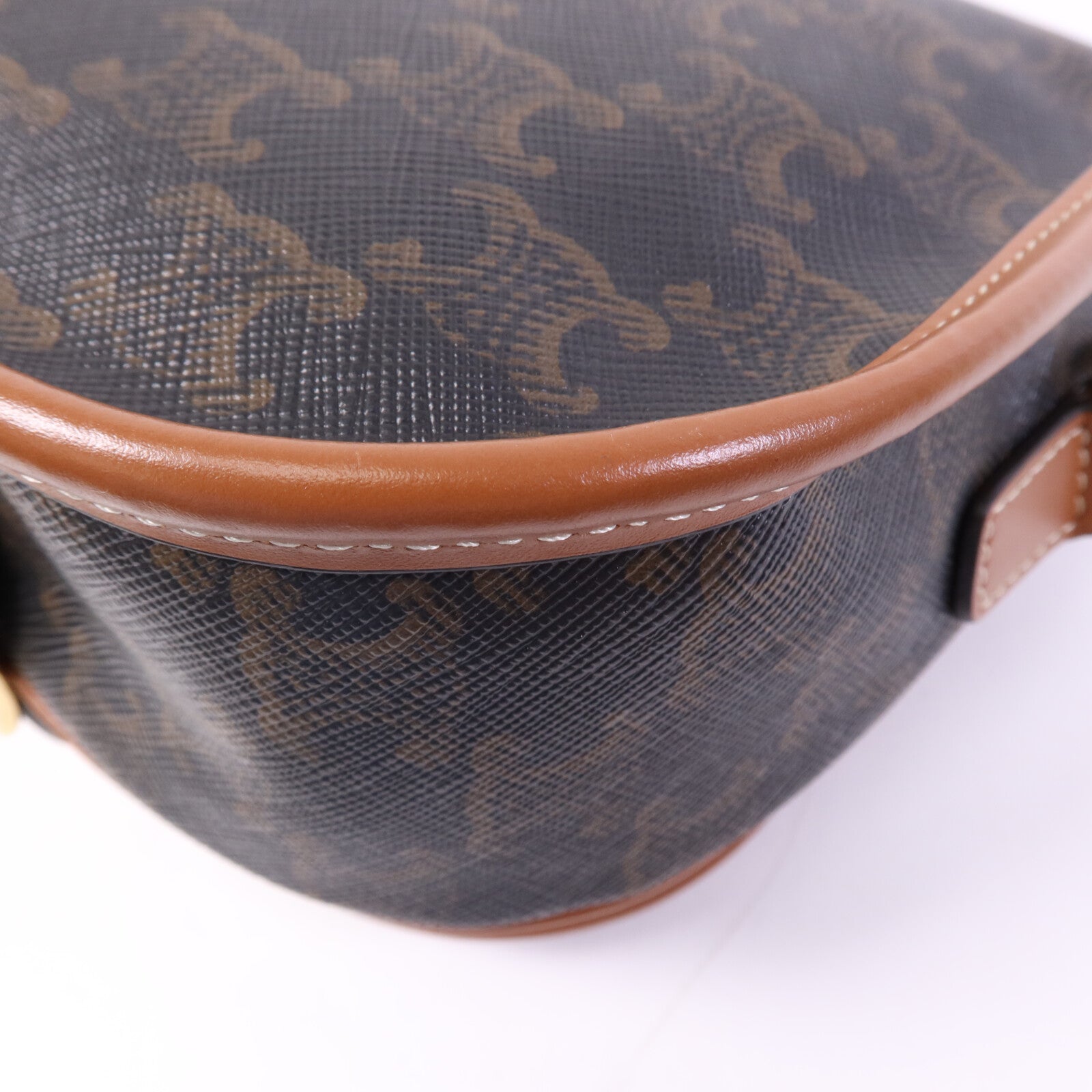 CELINE 塗層帆布Folco金扣肩背袋