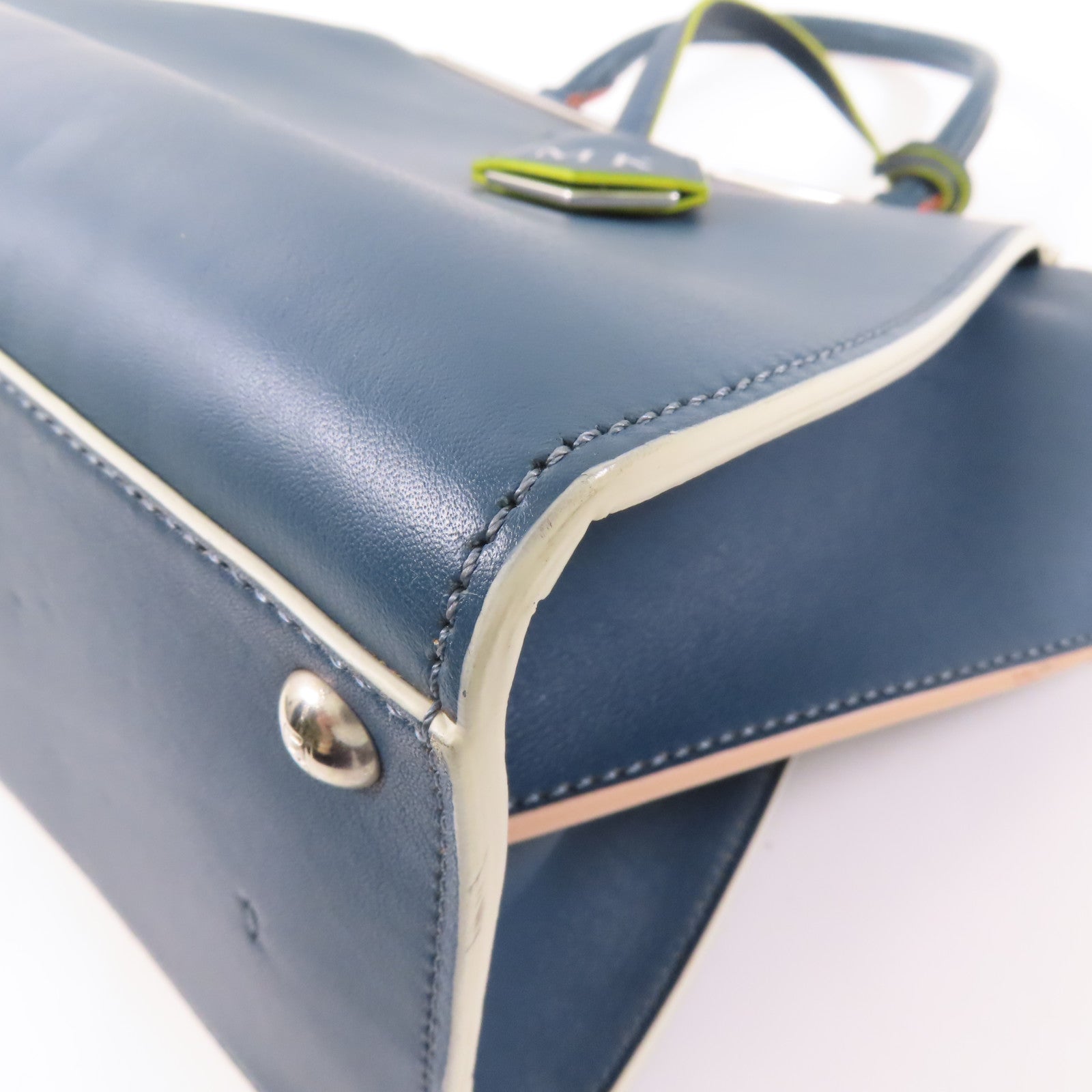 FENDI SHW 3 Jours 2 Way Bag 8BH279-81D Calfskin Leather Blue