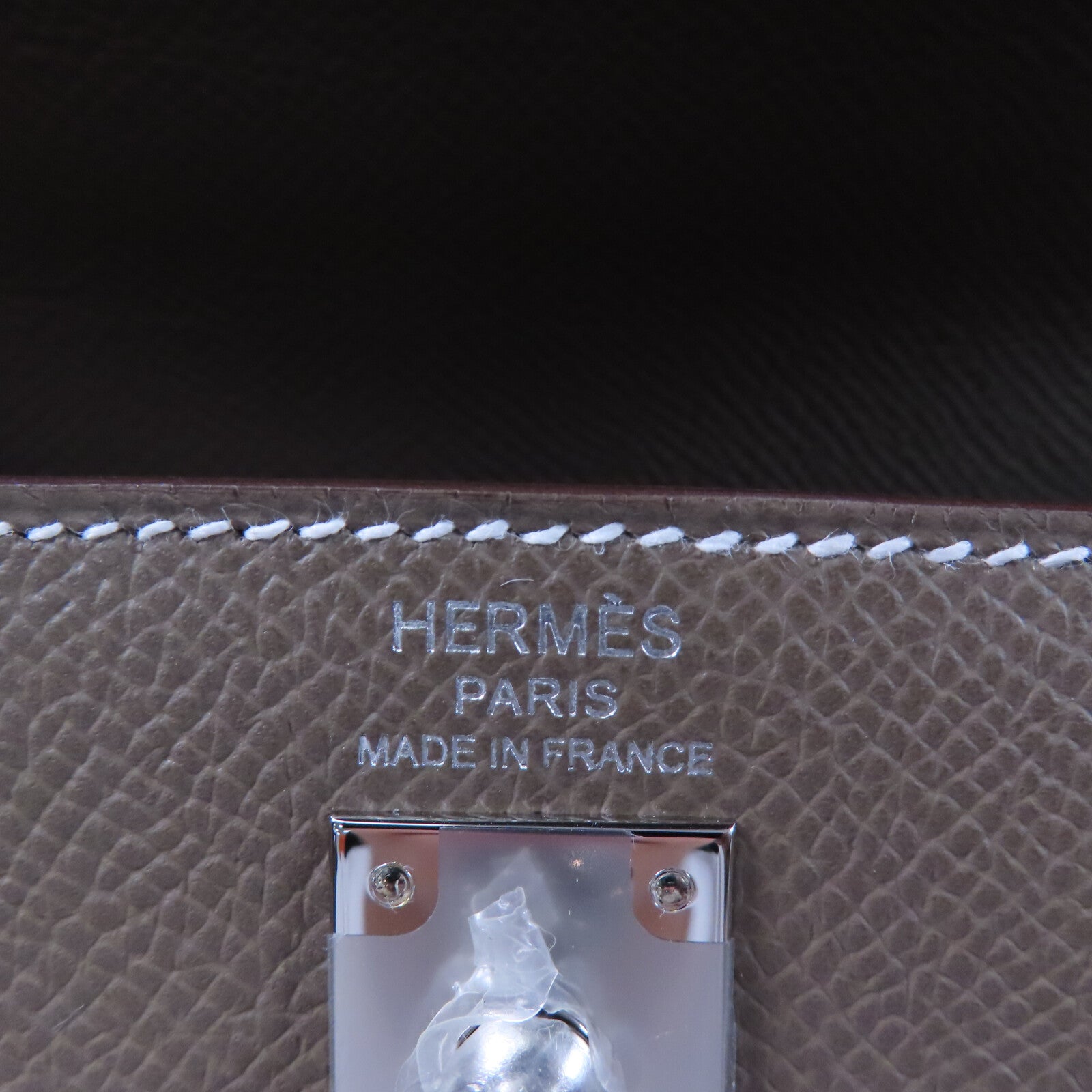 HERMES Epsom皮革Kelly 25手挽肩背兩用袋Etoupe