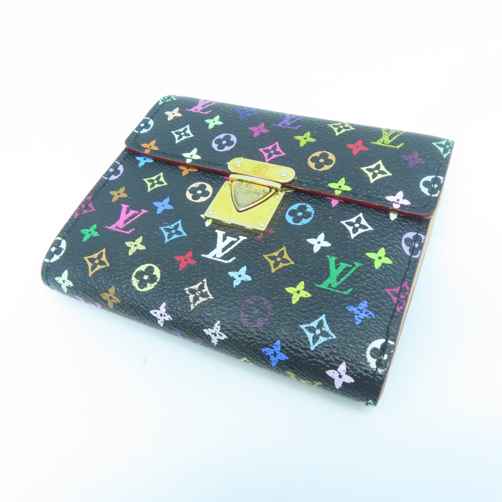 LOUIS VUITTON 【激減優惠】Monogram Multicolore金扣錢包黑色/彩色