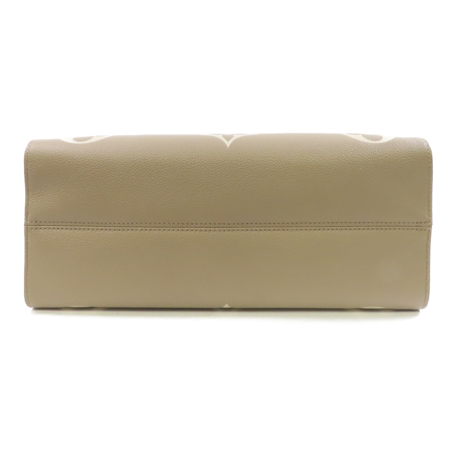 LOUIS VUITTON Monogram Empreinte OnTheGo MM金扣手挽肩背兩用袋米色