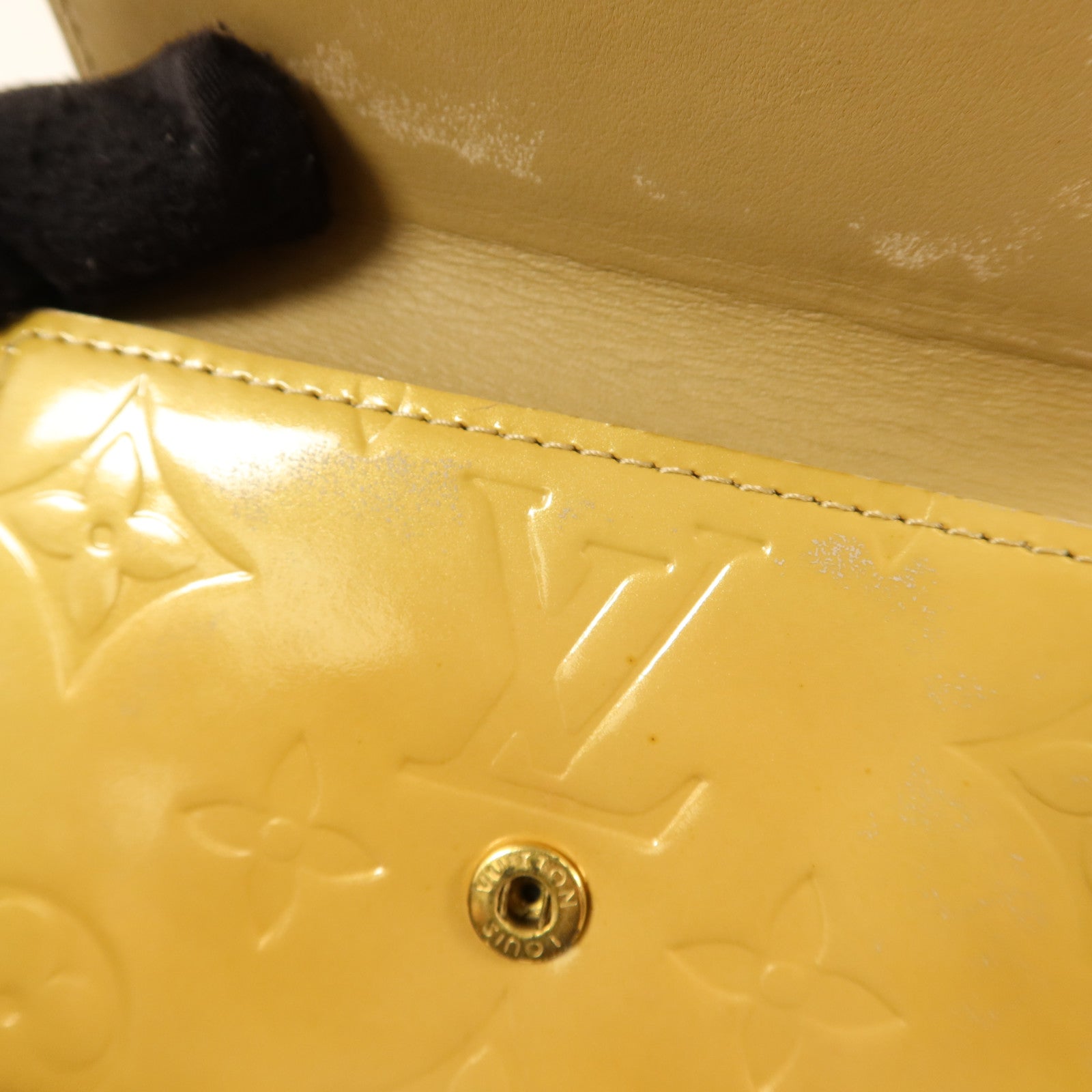 LOUIS VUITTON Monogram Vernis Elise Compact Wallet金扣錢包