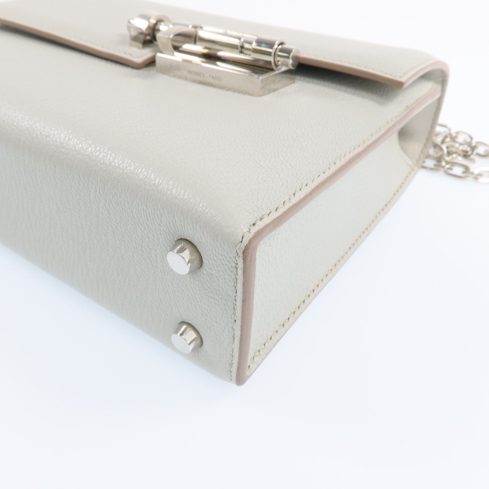 HERMES 【激減優惠】Chevre皮革Mini Verrou銀扣肩背包