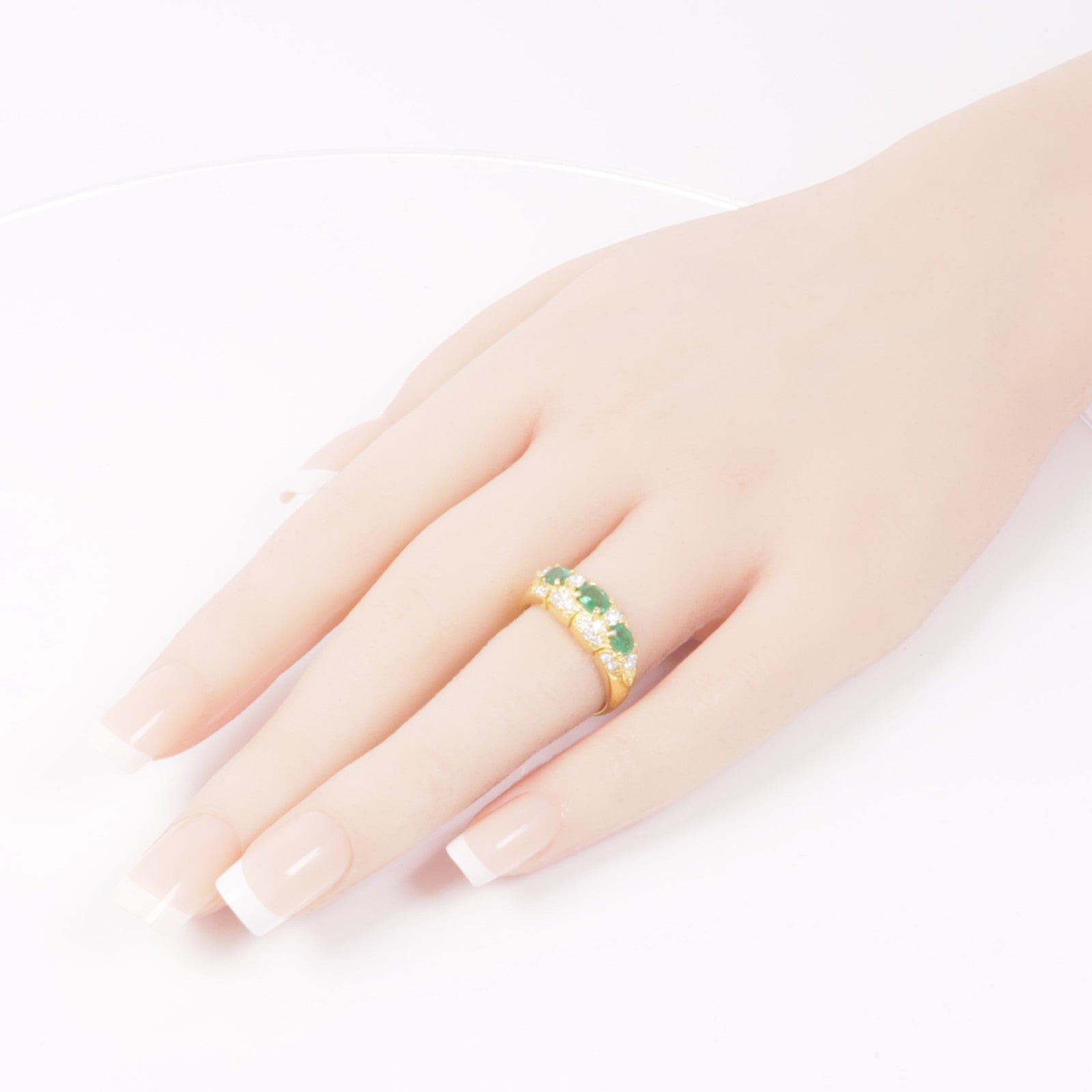 JEWELRY 18K黃金Emerald/Diamond Ring綠寶石/鑽石戒指US#6.25