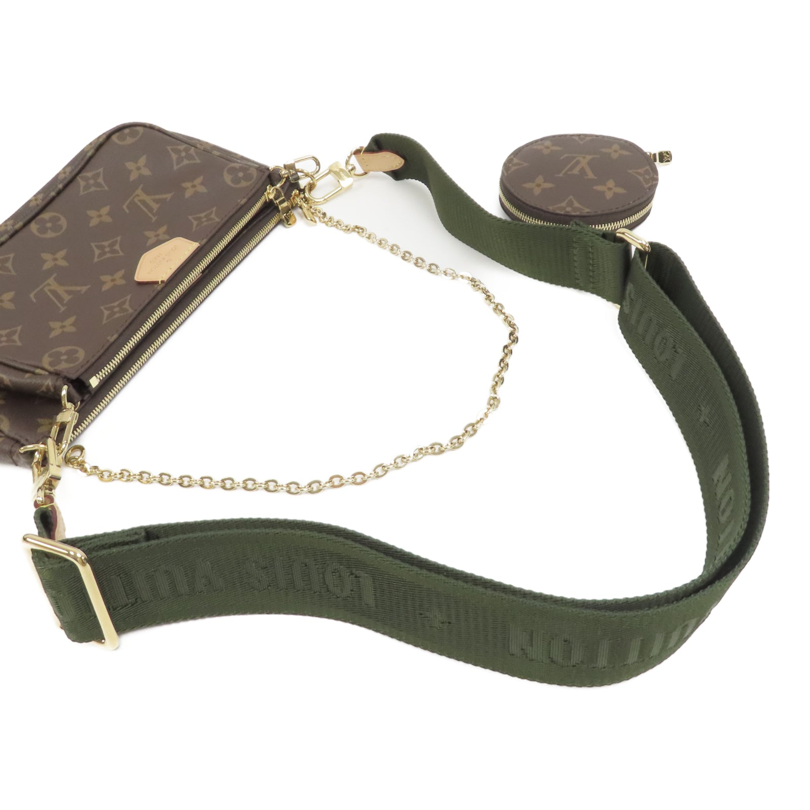 LOUIS VUITTON 【激減優惠】Monogram Multi Pochette金扣肩背袋啡色