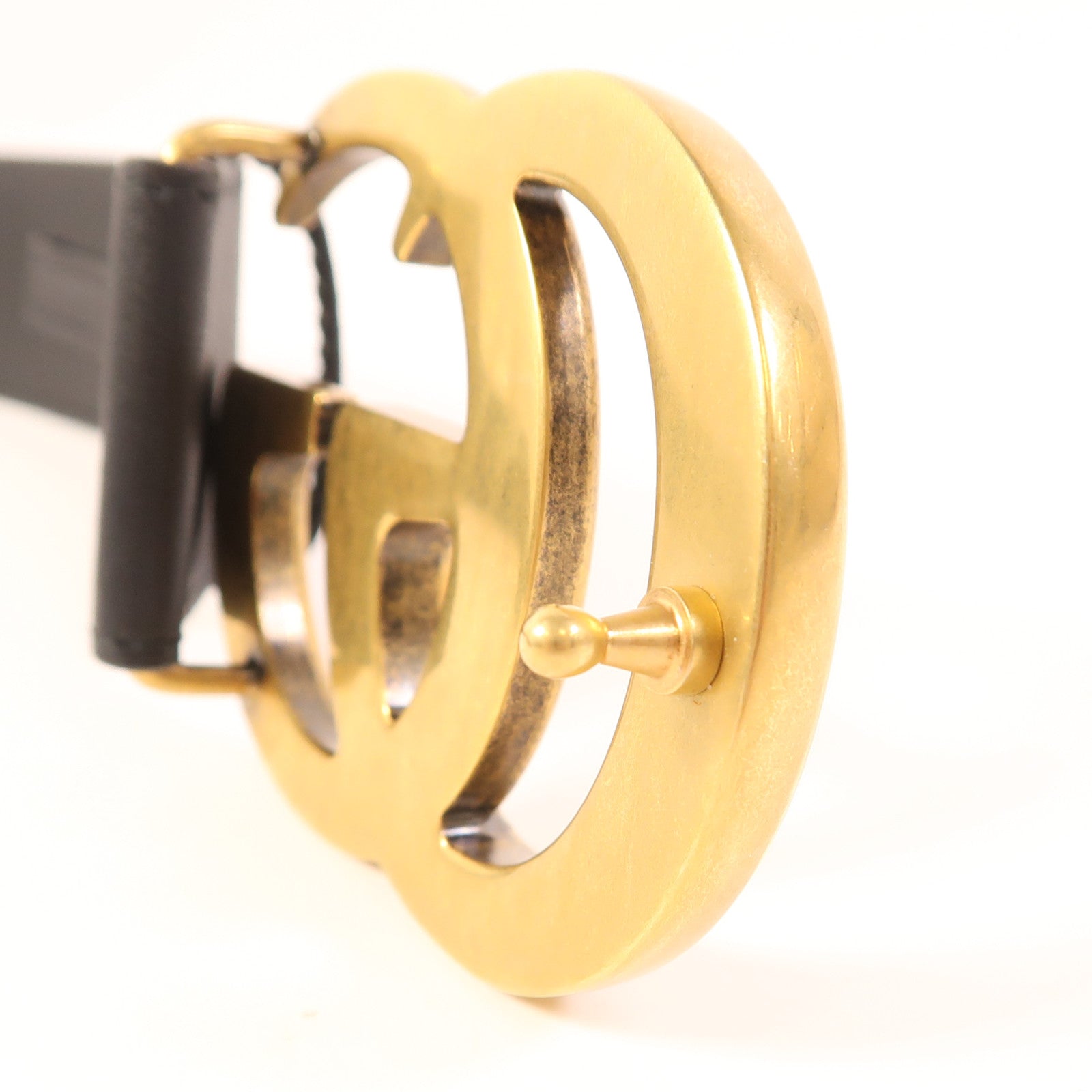 GUCCI 牛皮皮革GG Belt金扣皮帶