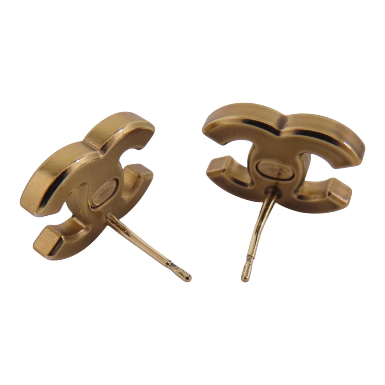 CHANEL 金屬/水鑽CC Earrings金扣耳環