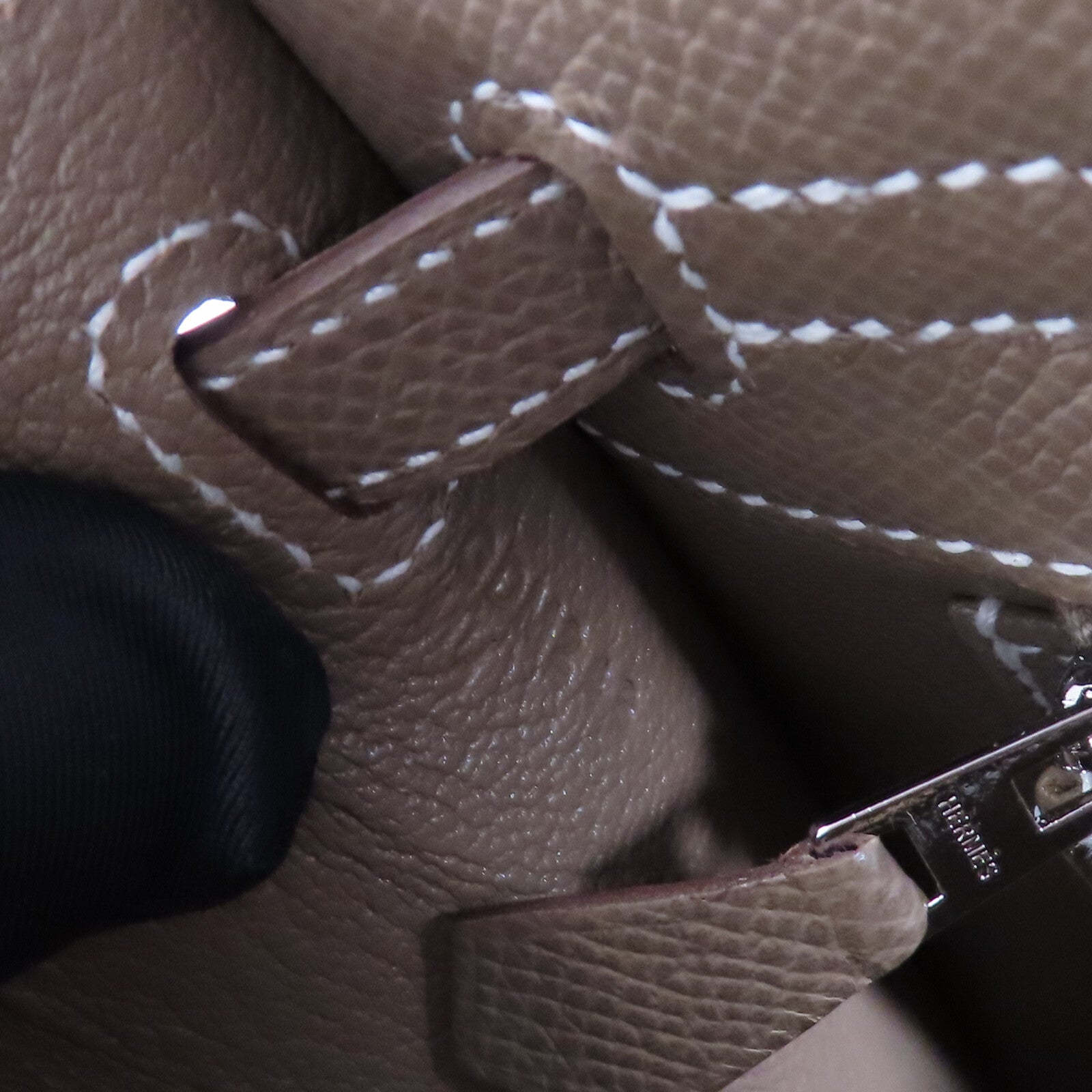 HERMES Epsom皮革Kelly 25手挽肩背兩用袋Etoupe