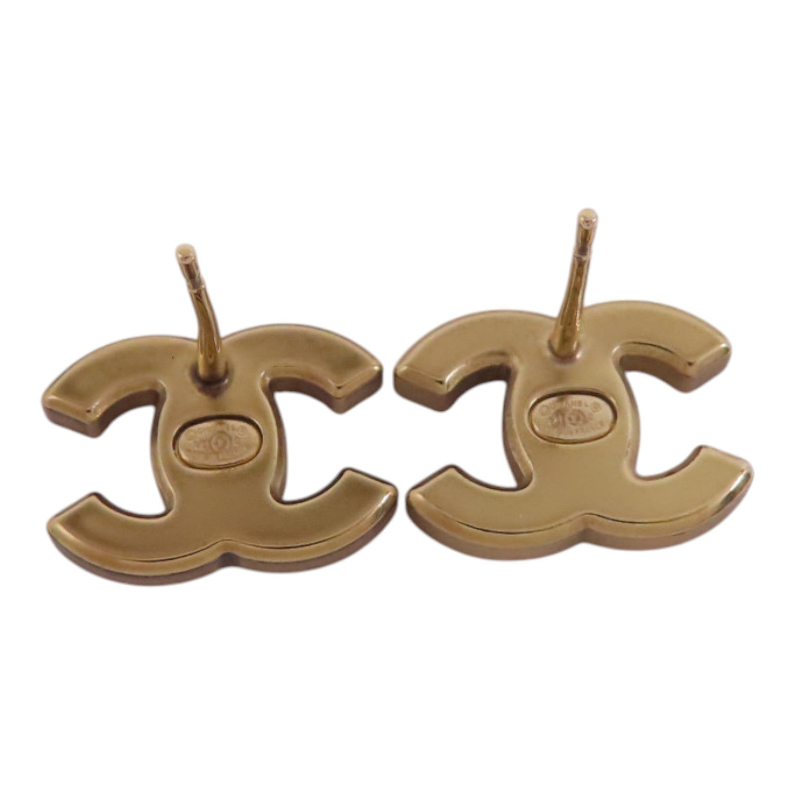 CHANEL 金屬/水鑽CC Earrings金扣耳環