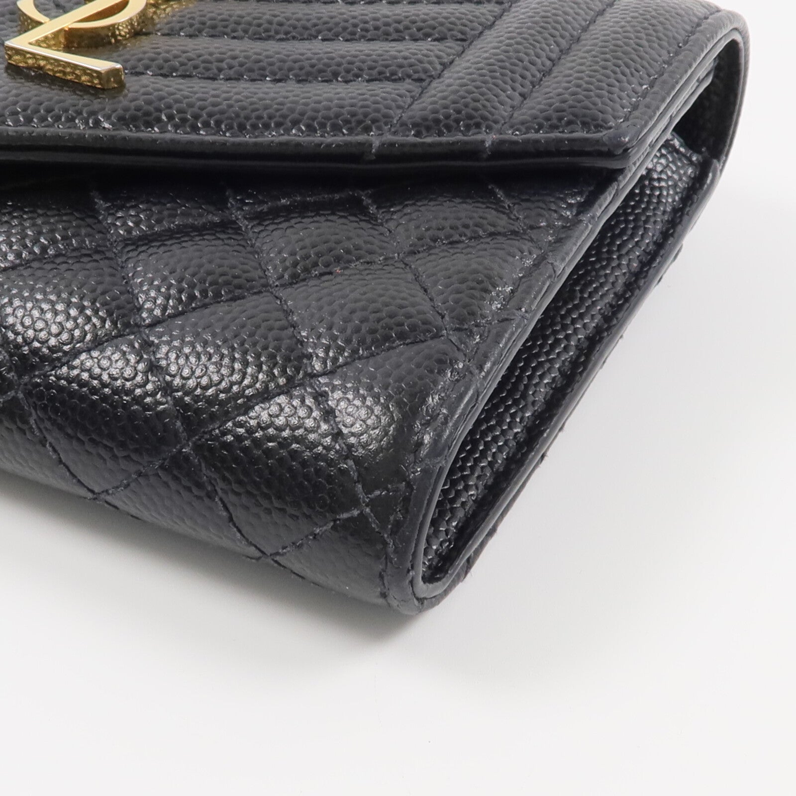 SAINT LAURENT 牛皮皮革Cassandre Matelasse Tri-Fold Compact錢包
