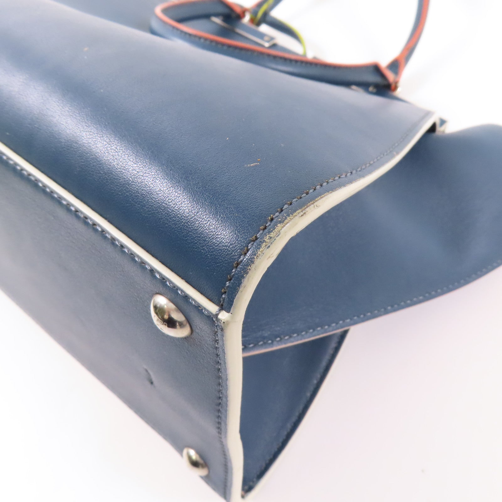 FENDI SHW 3 Jours 2 Way Bag 8BH279-81D Calfskin Leather Blue