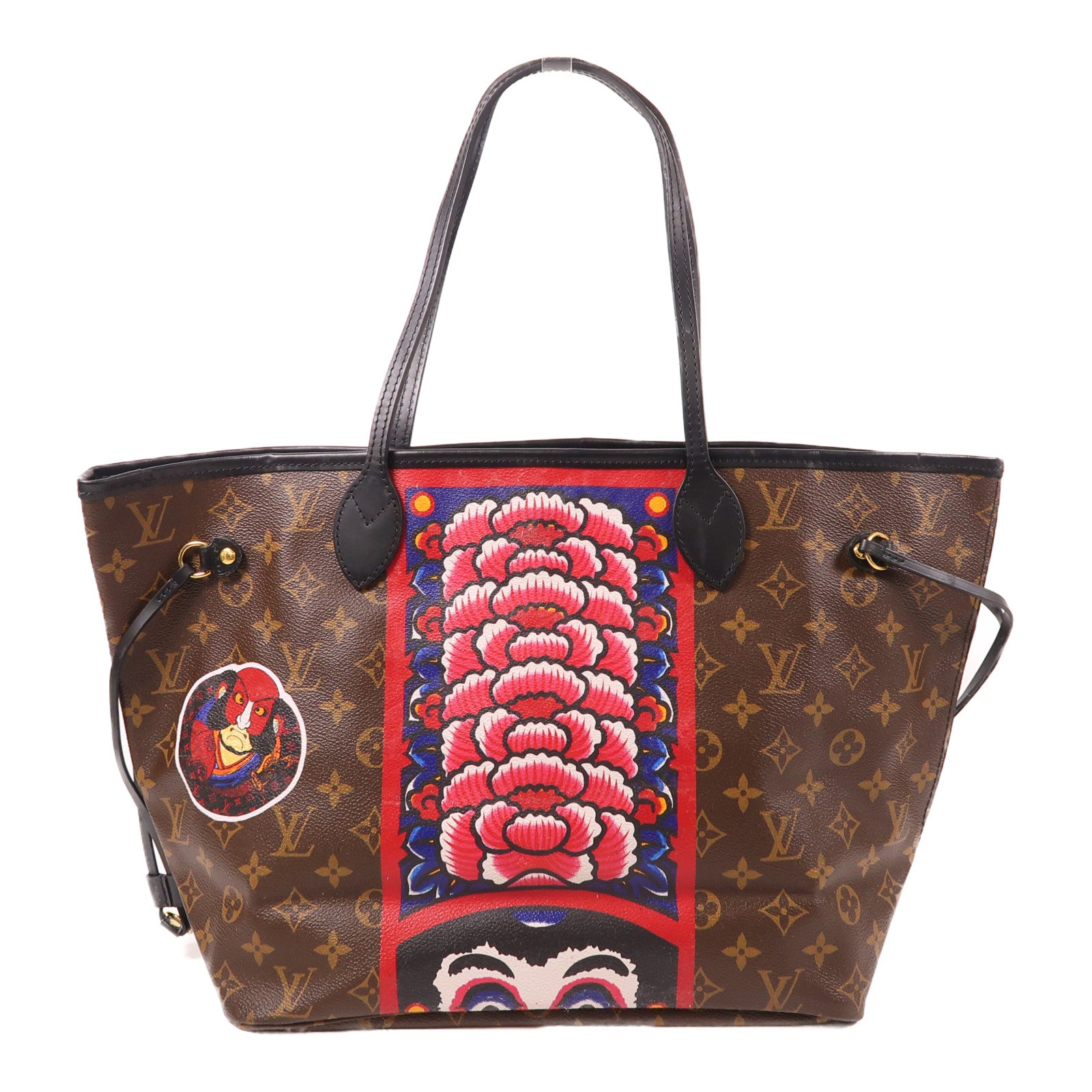 LOUIS VUITTON Monogram Neverfull MM金扣肩背袋