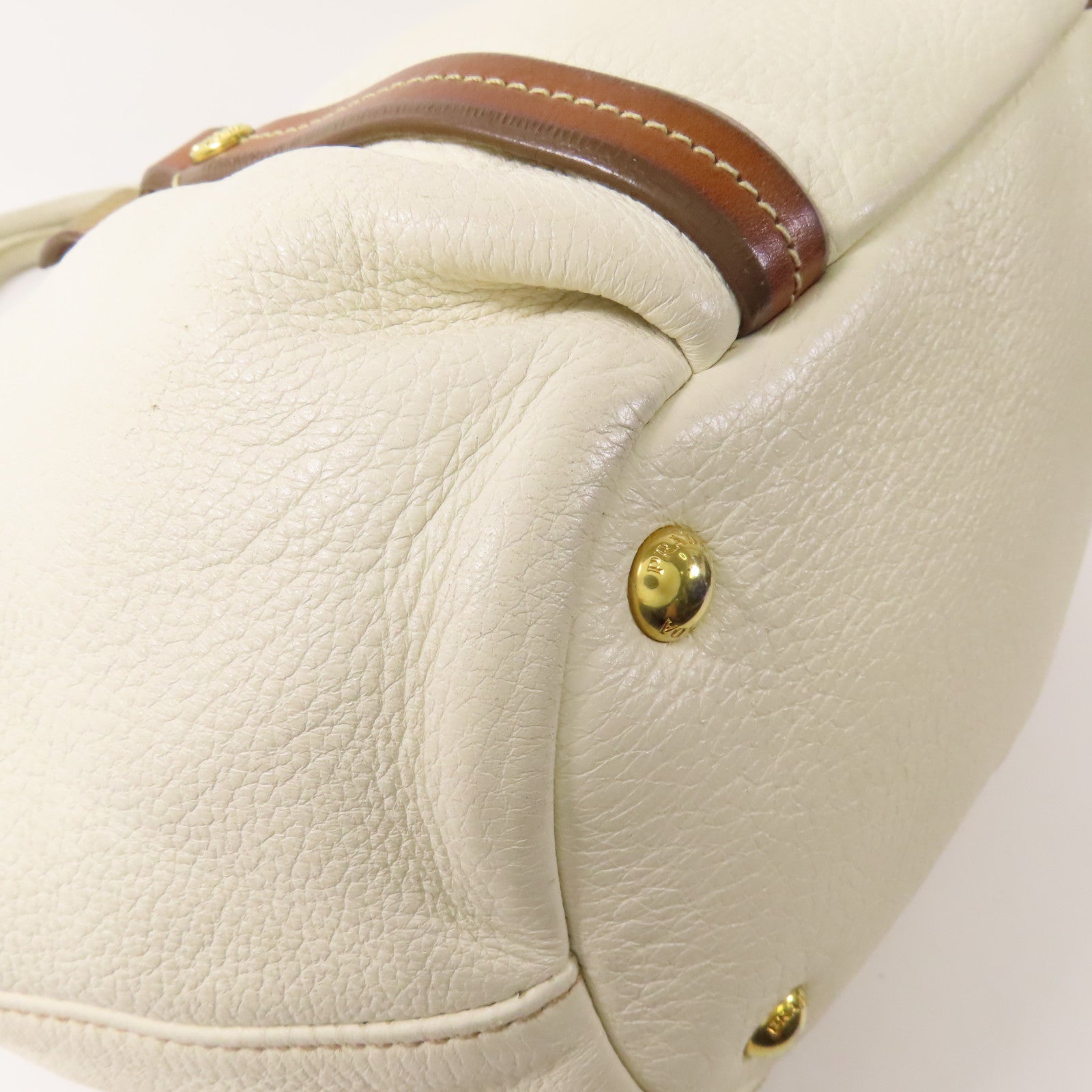 PRADA GHW 2way Shoulder Bag Calfskin Leather White