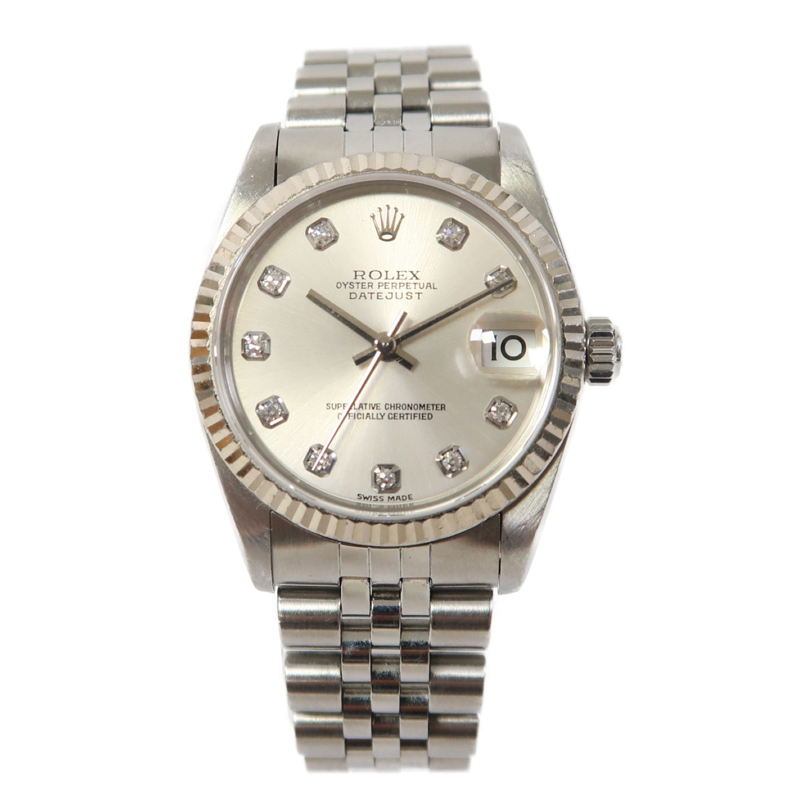 ROLEX Datejust 31 18K白金/不鏽鋼手錶自動機芯白色