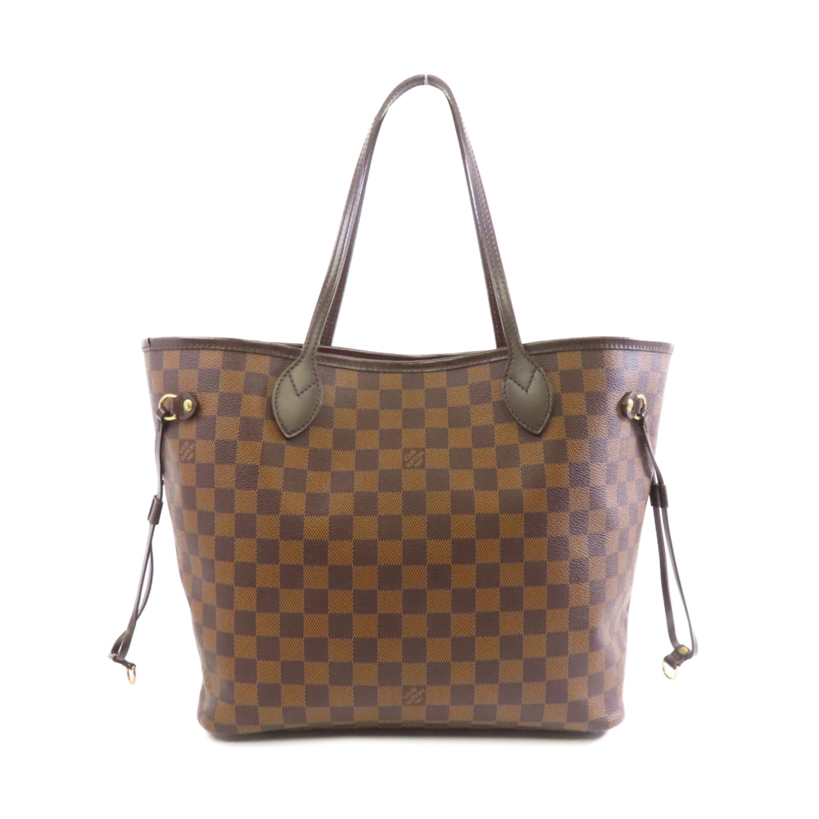 LOUIS VUITTON 【激減優惠】Daimer Neverfull MM金扣肩背袋啡色