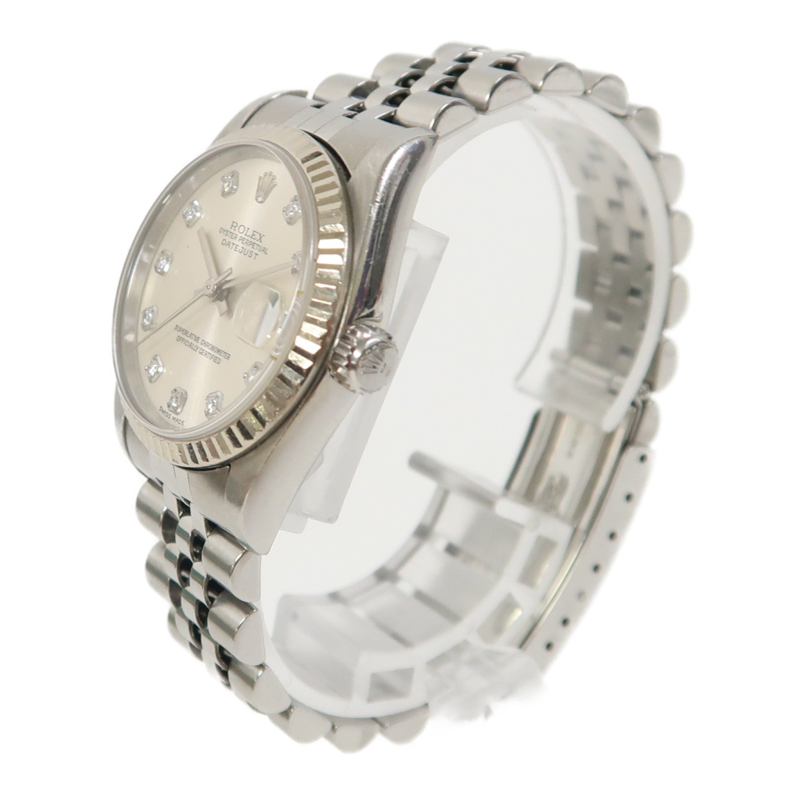 ROLEX Datejust 31 18K白金/不鏽鋼手錶自動機芯白色