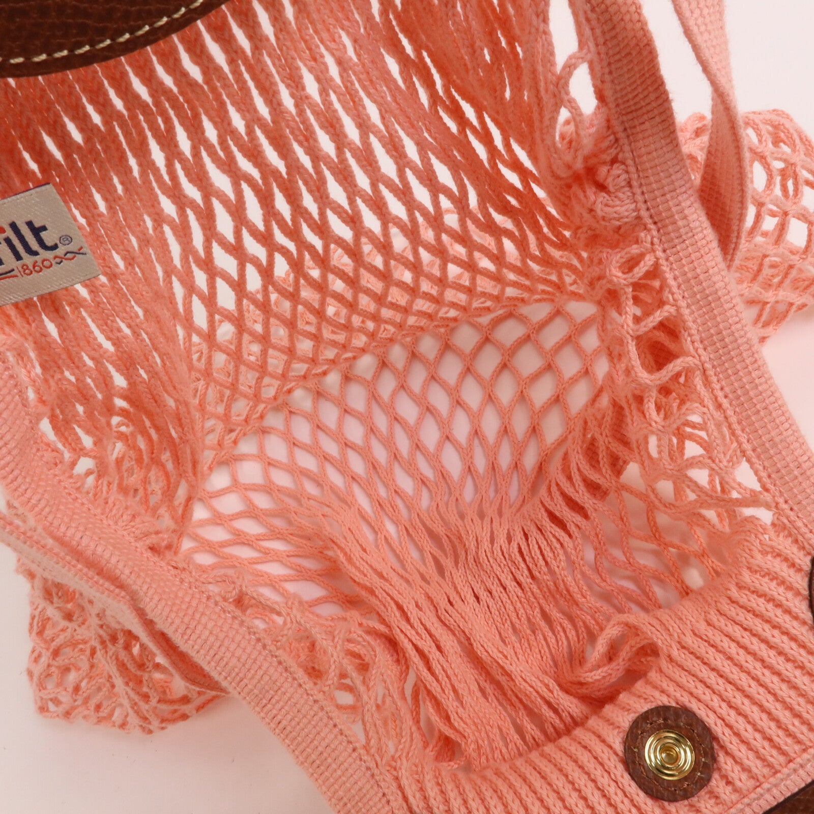 Longchamp 牛皮皮革/棉質Le Pliage Filet L Mesh Bag手挽肩背兩用袋
